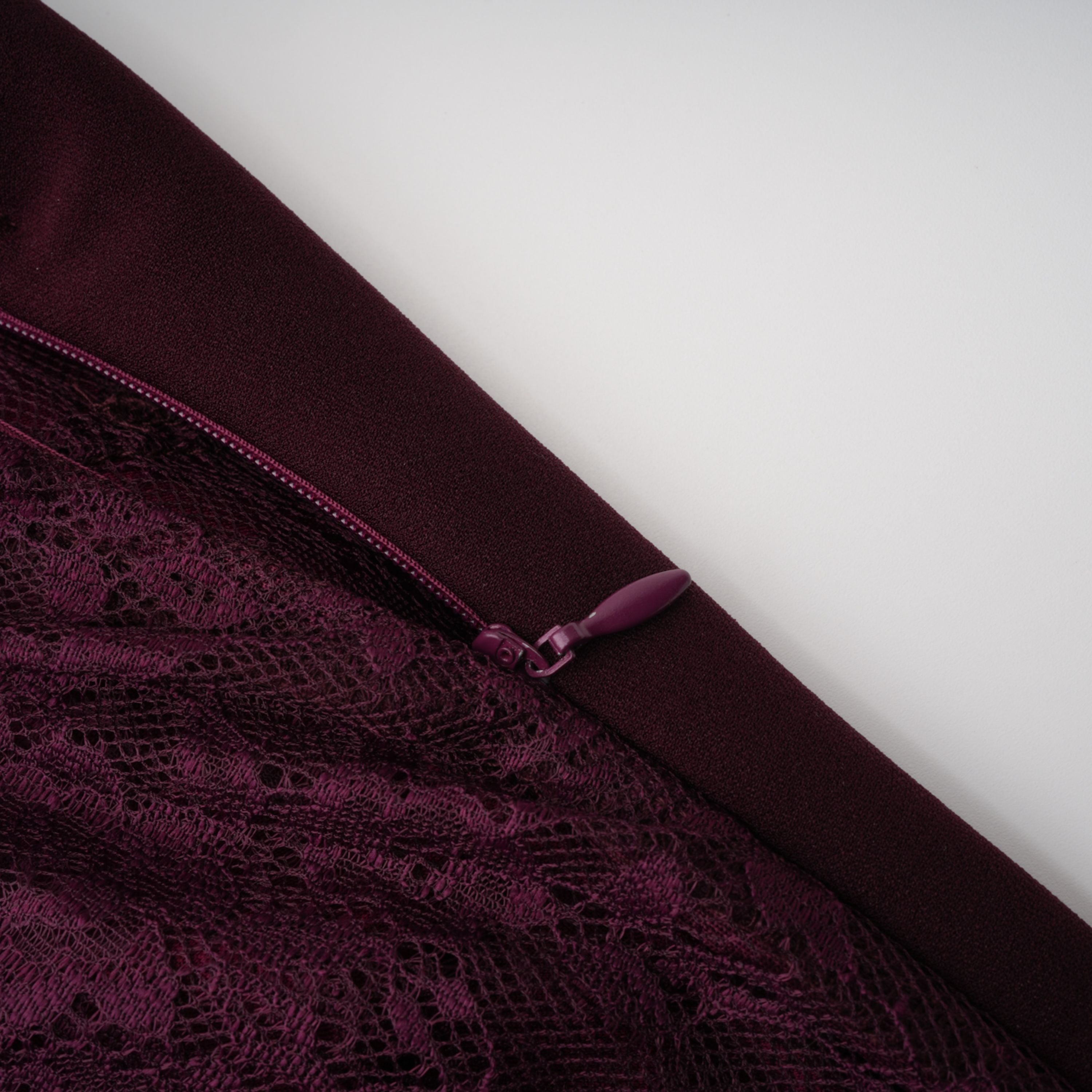 Gioconda Burgundy Halterneck Lace Panel Maxi Dress (Final Sale-US Only)