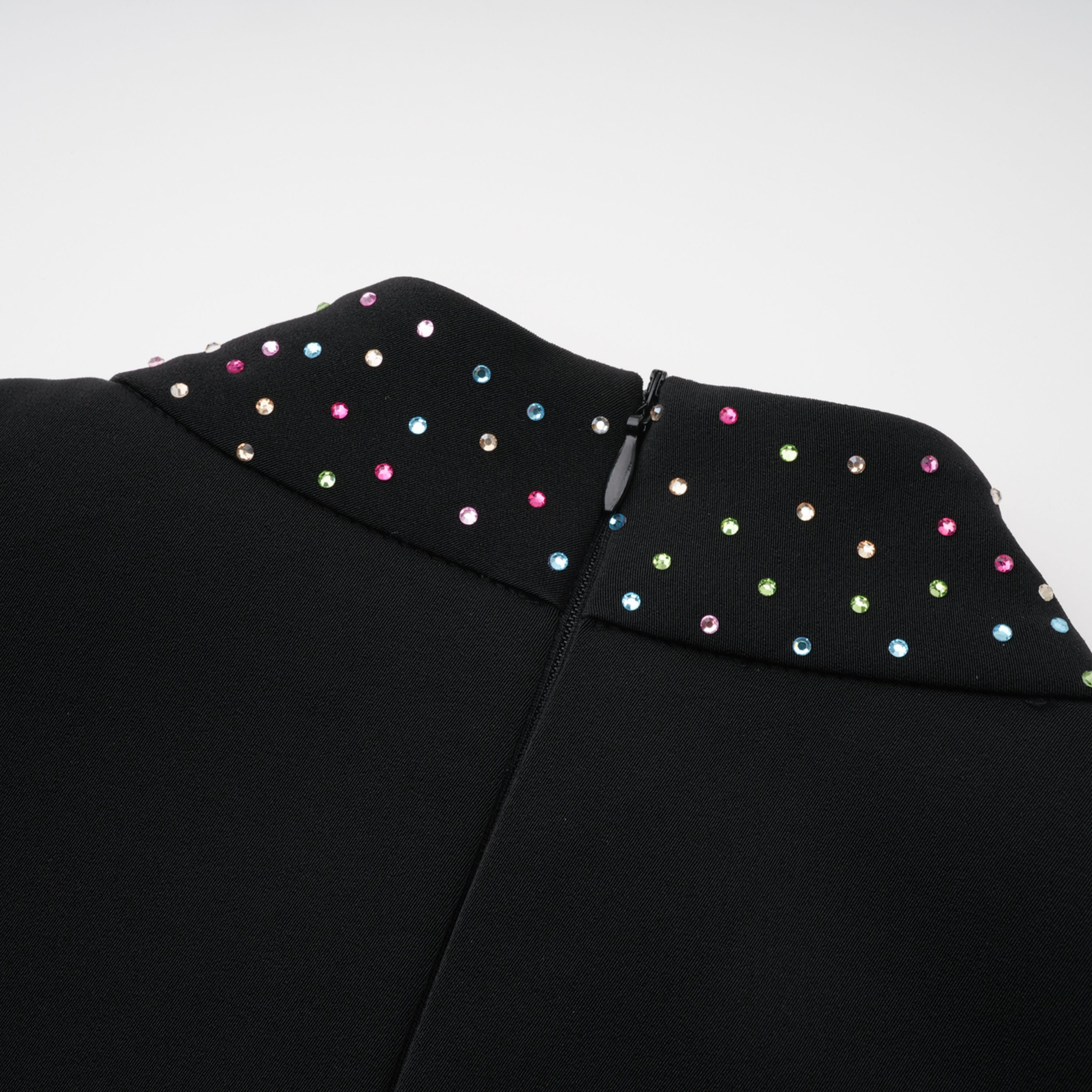 Rosaria Black Embellished Constellation Mini Dress