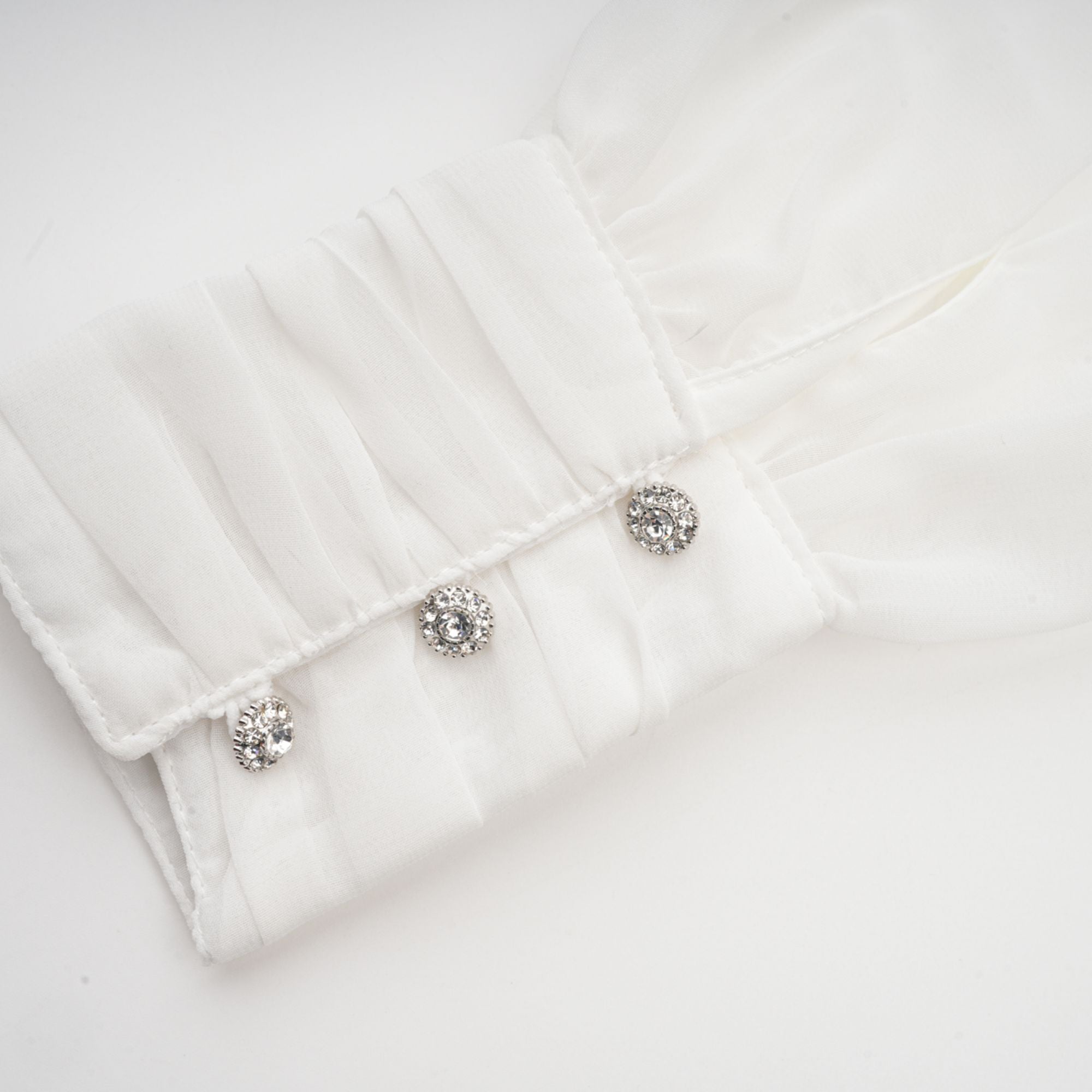 Andrea asymmetrical tulle blouse & skirt matching set in White