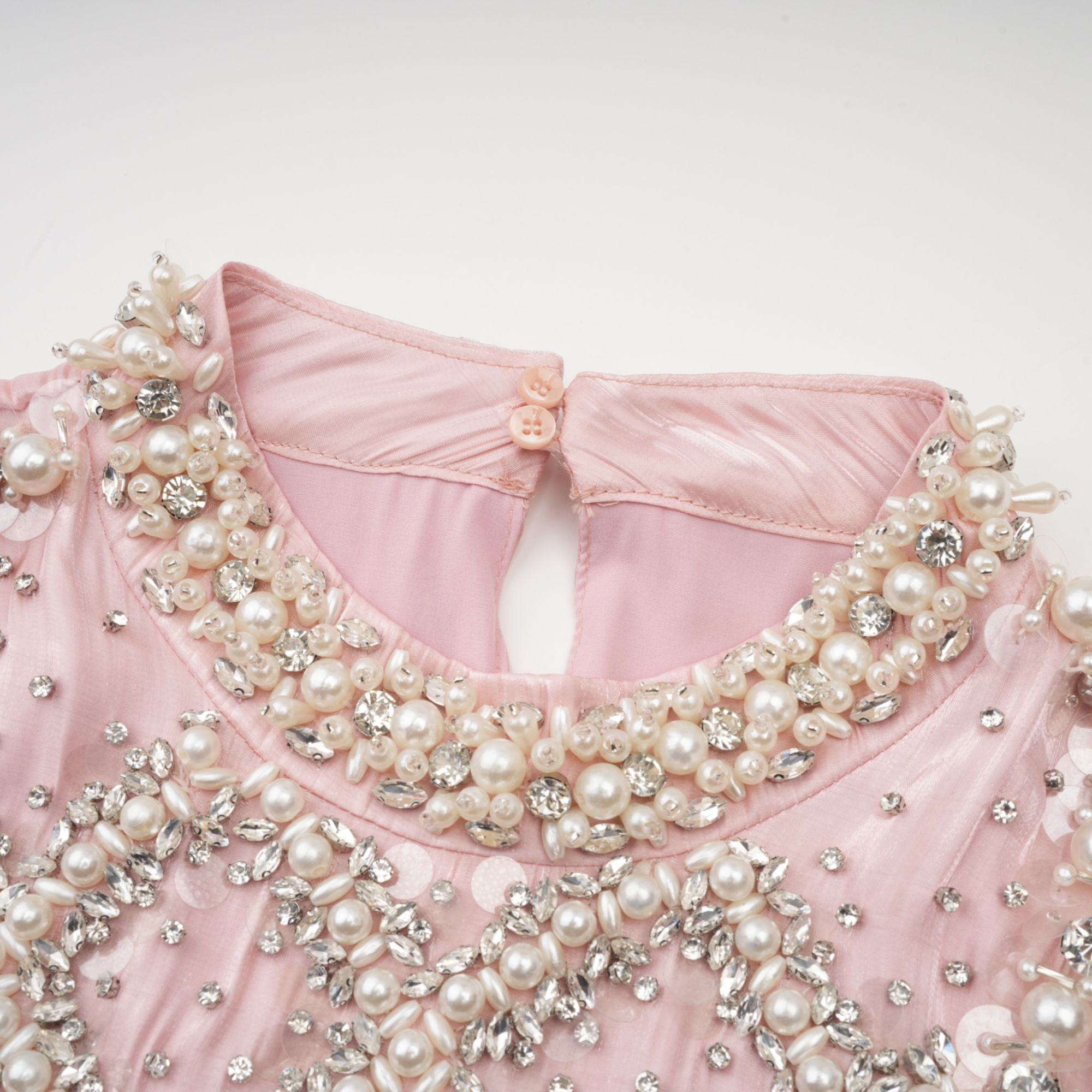 Helena pink embellished pleated mini dress