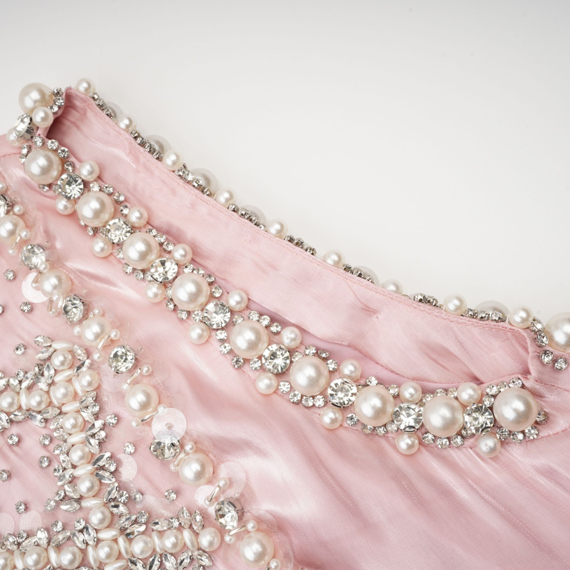 Helena pink embellished pleated mini dress