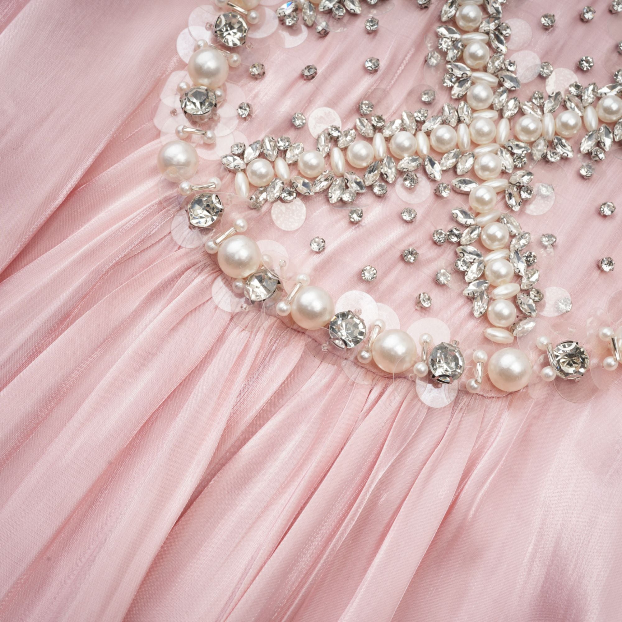 Helena pink embellished pleated mini dress