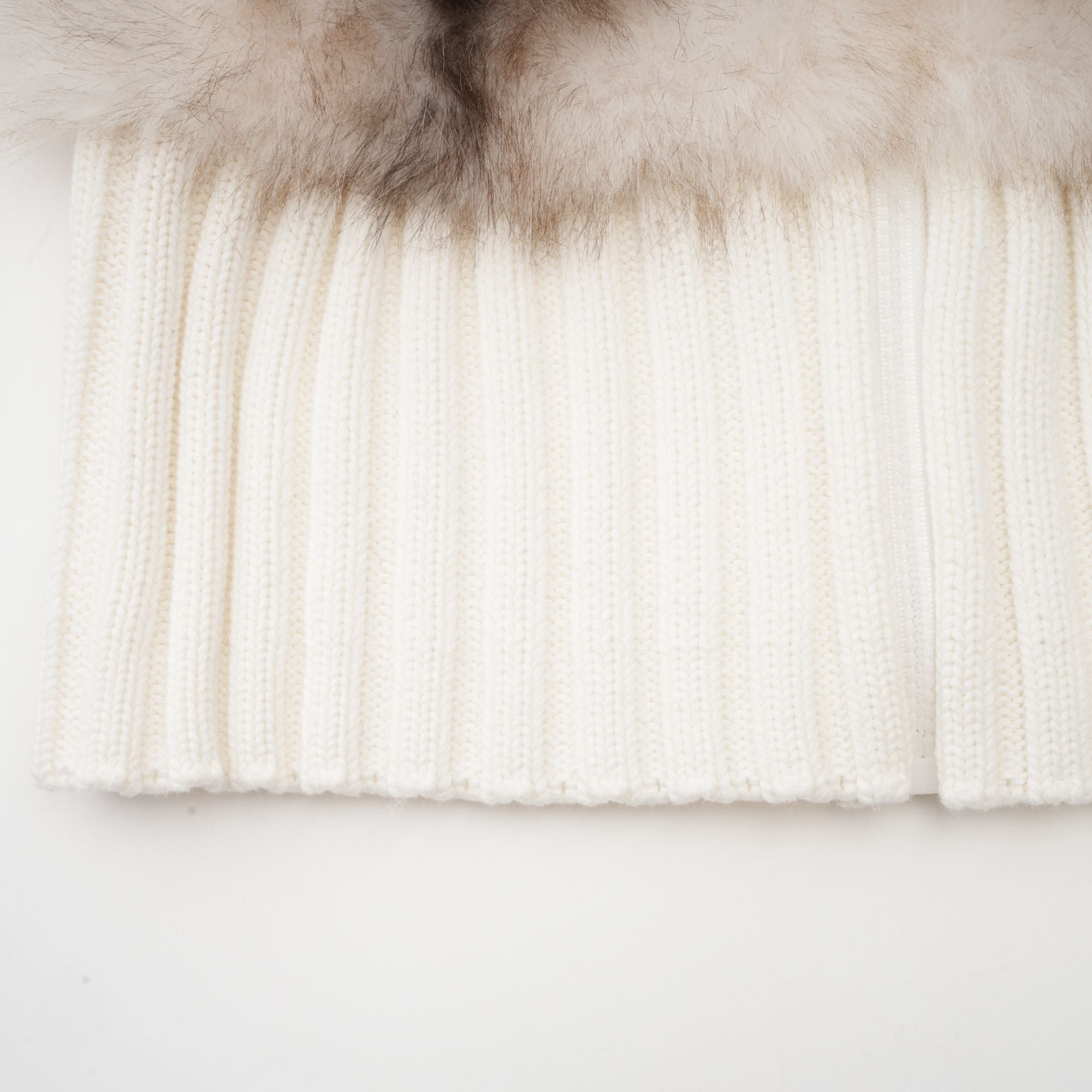 Laetiecia faux-fur ribbed-knit jacket