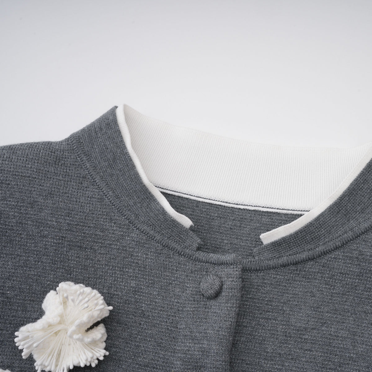 Lisette Grey 3D Petal Knit Cardigan (Final Sale-US Only)
