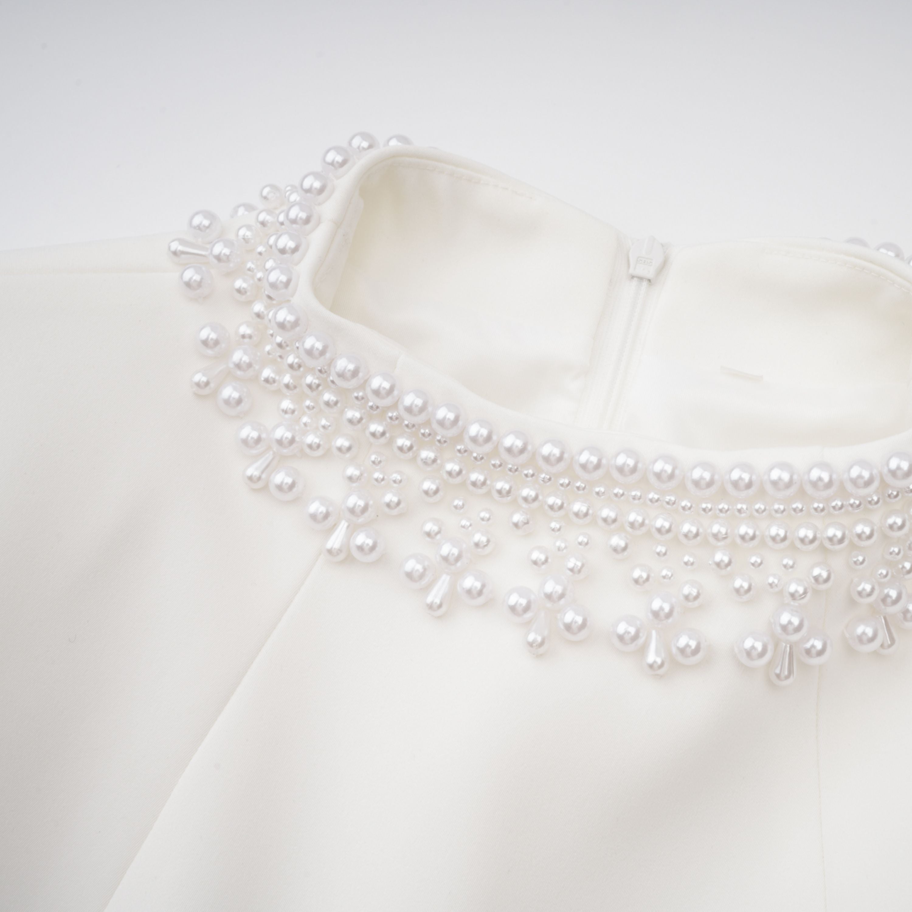 Bernadette White Faux Pearl Mini Dress (Final Sale)
