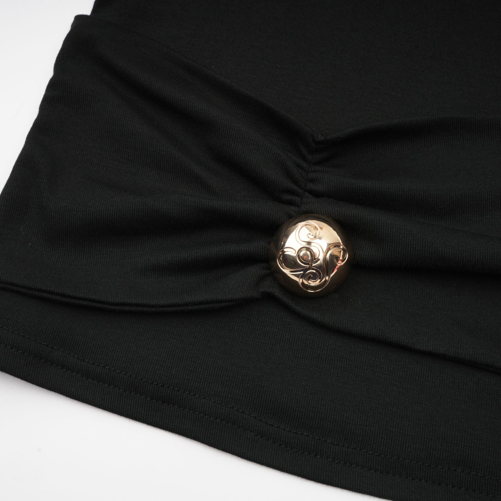 Odette black ruched stretch-jersey top (Final Sale)