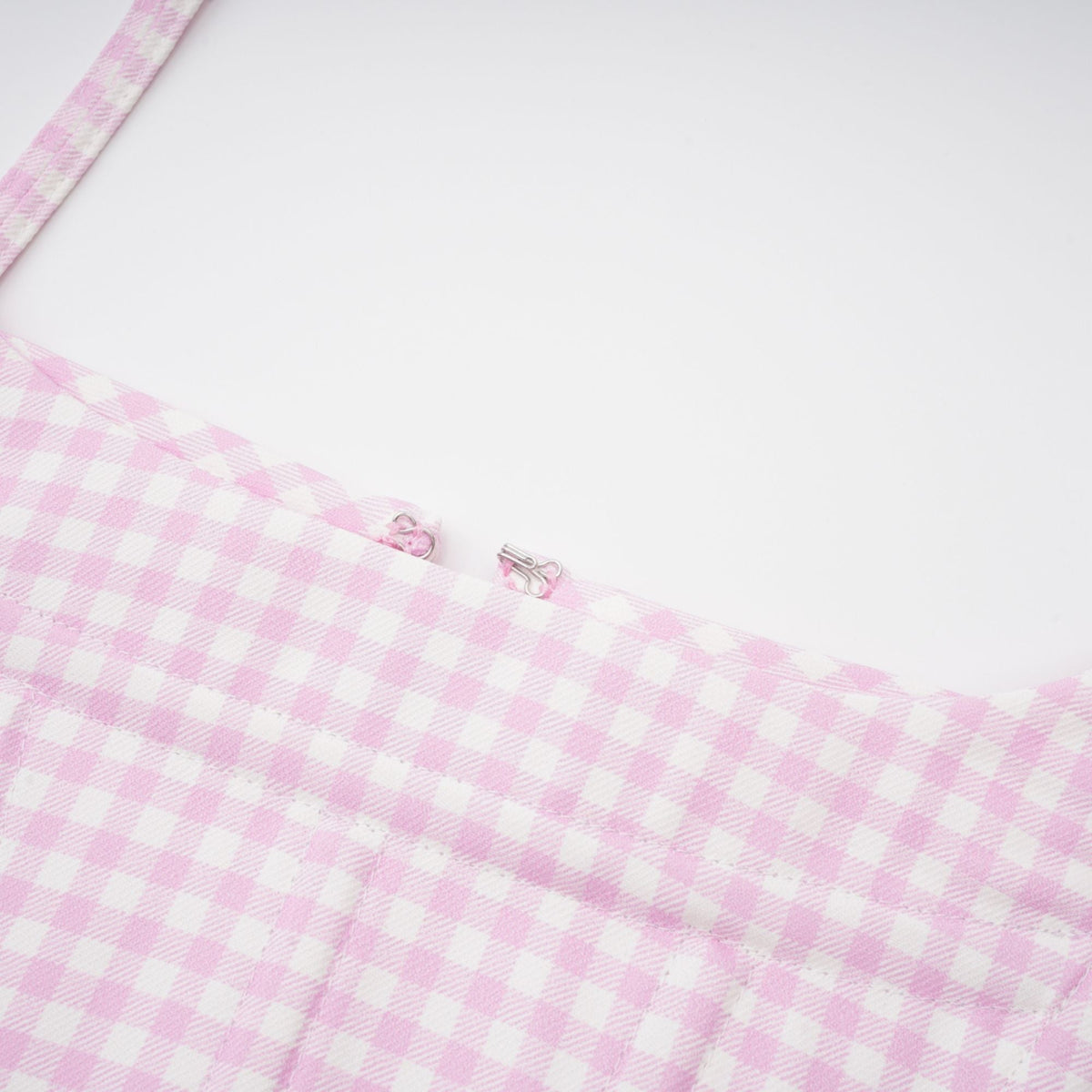 Sandrine gingham-check top & skirt matching set