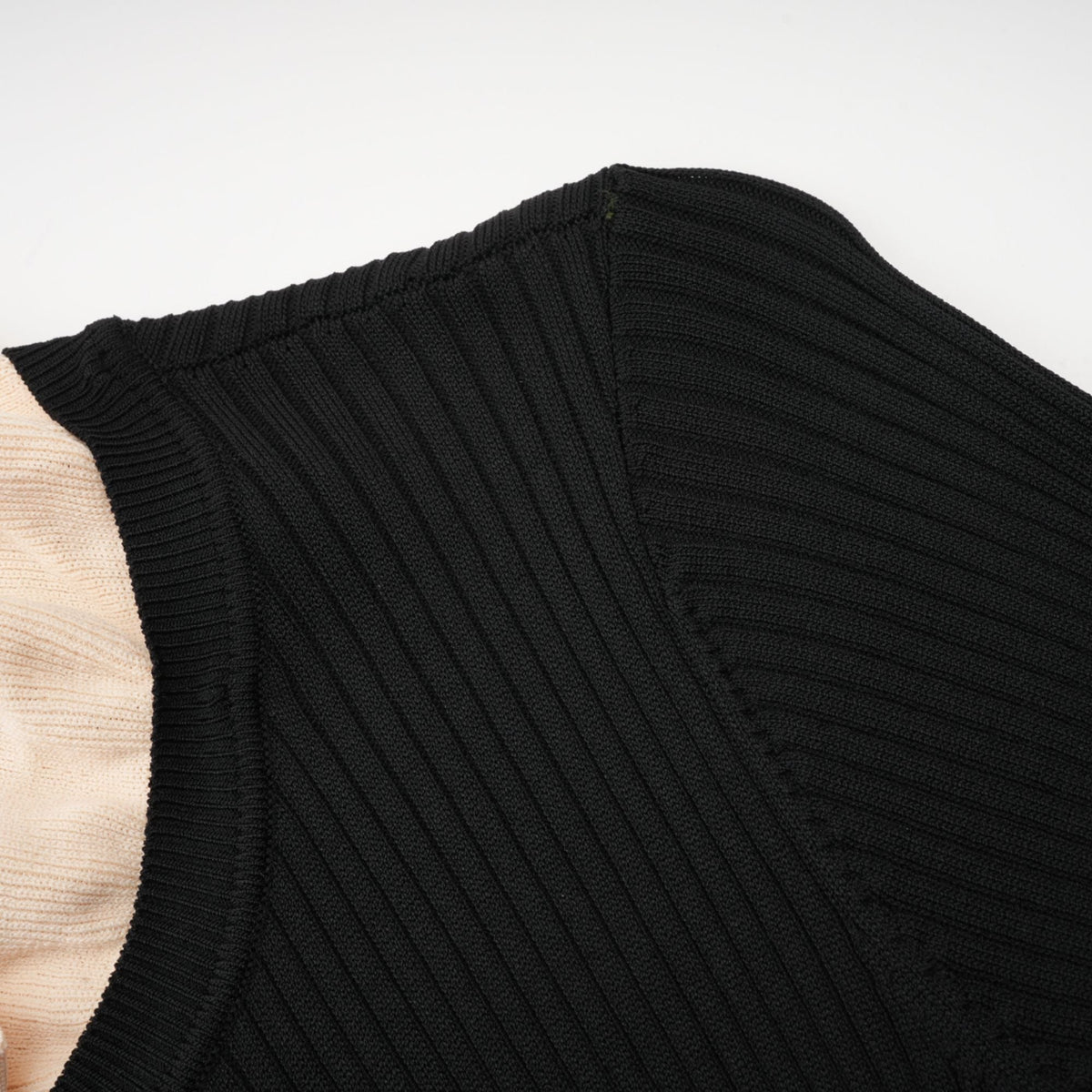 Nadège black ruffled-neck knitted midi dress (Final Sale-US Only)