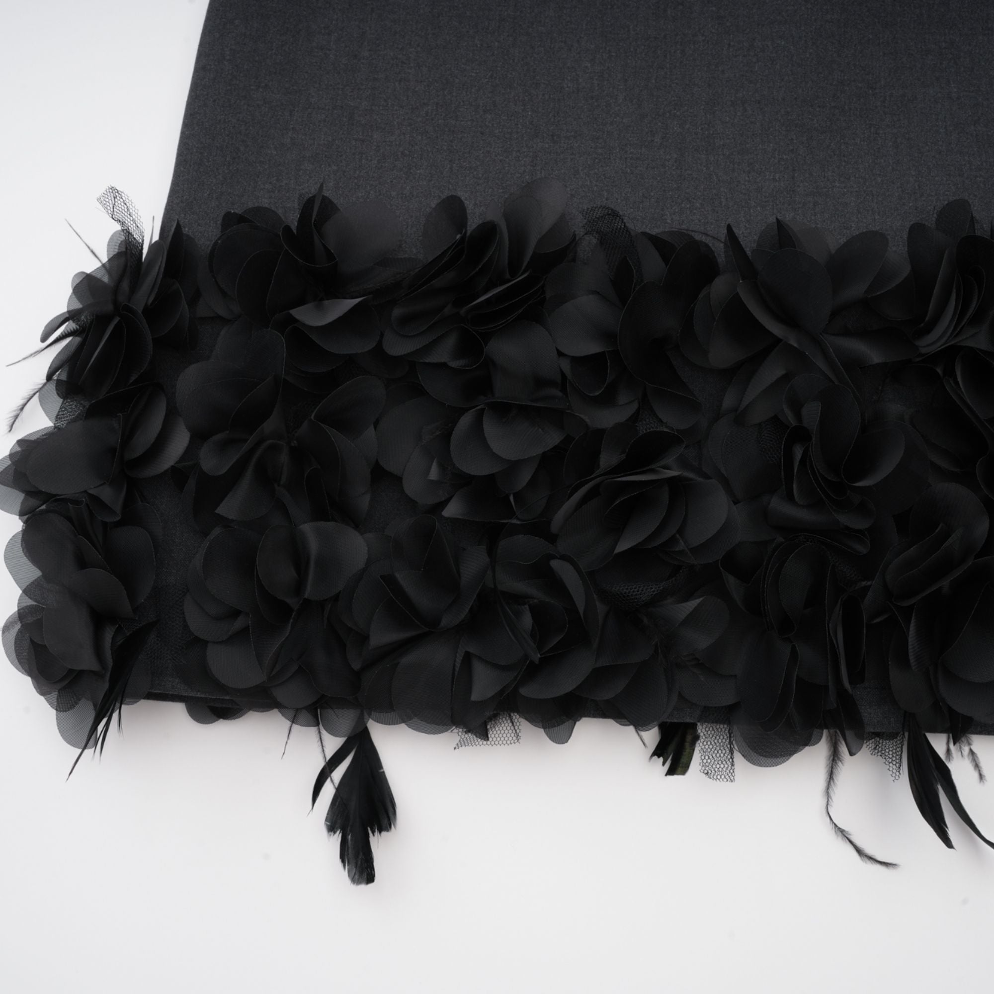 Marianne petal-trim wool mini dress - Black