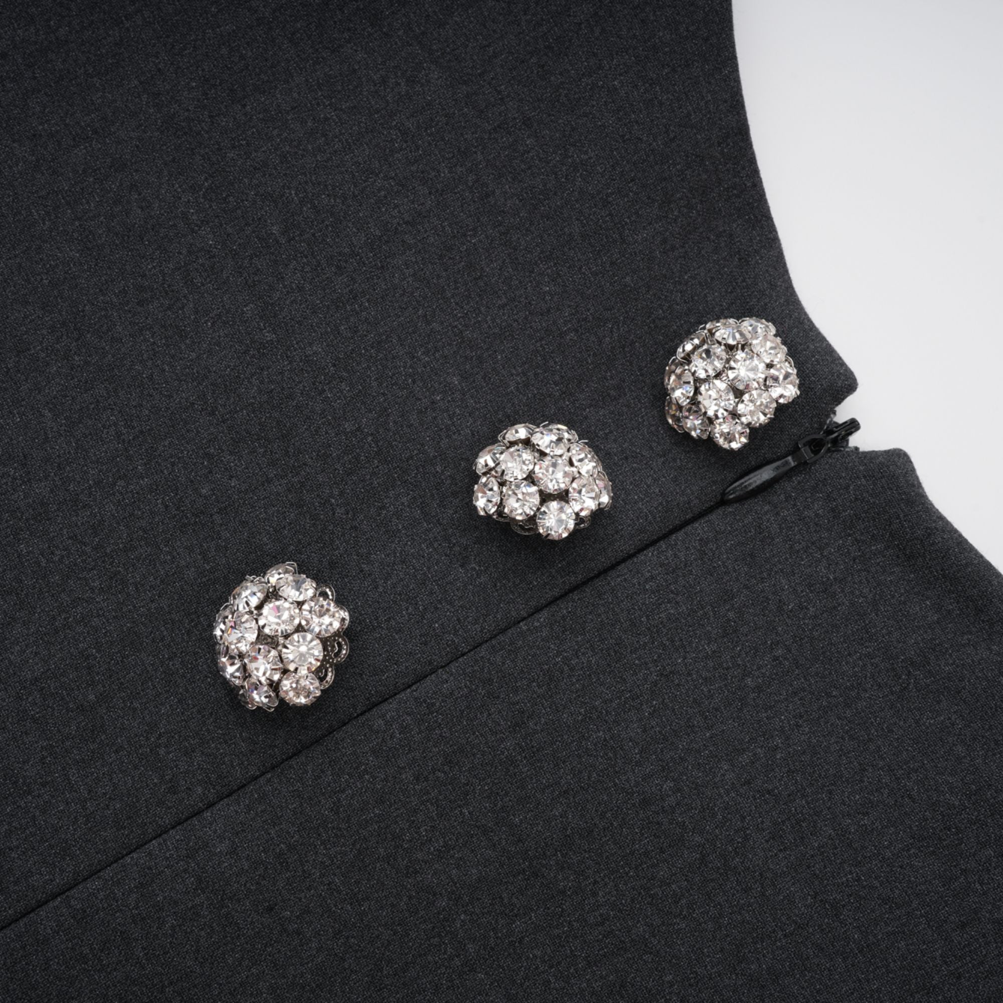 Marianne petal-trim wool mini dress - Black