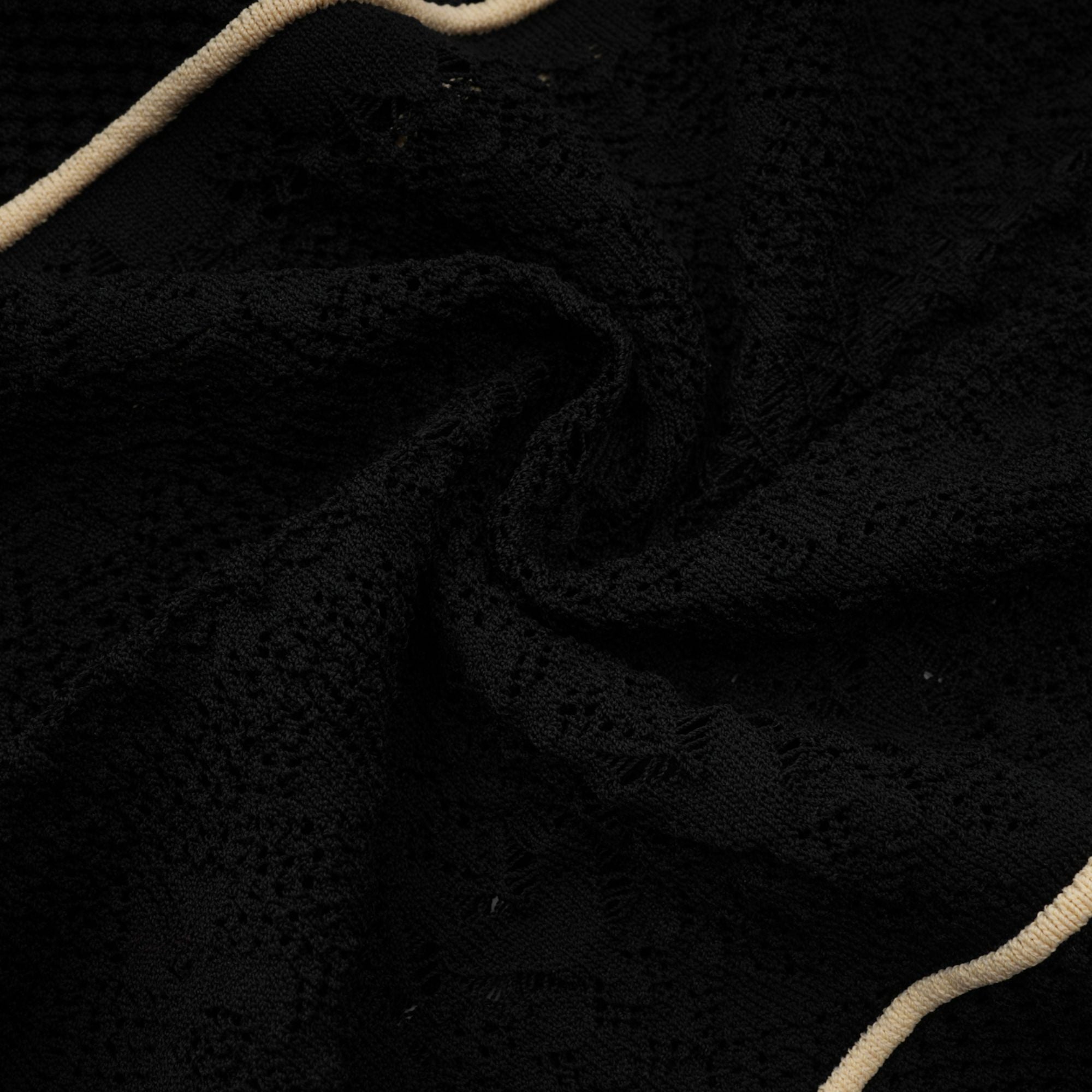 Maëlys black vertical-stripe netted maxi dress