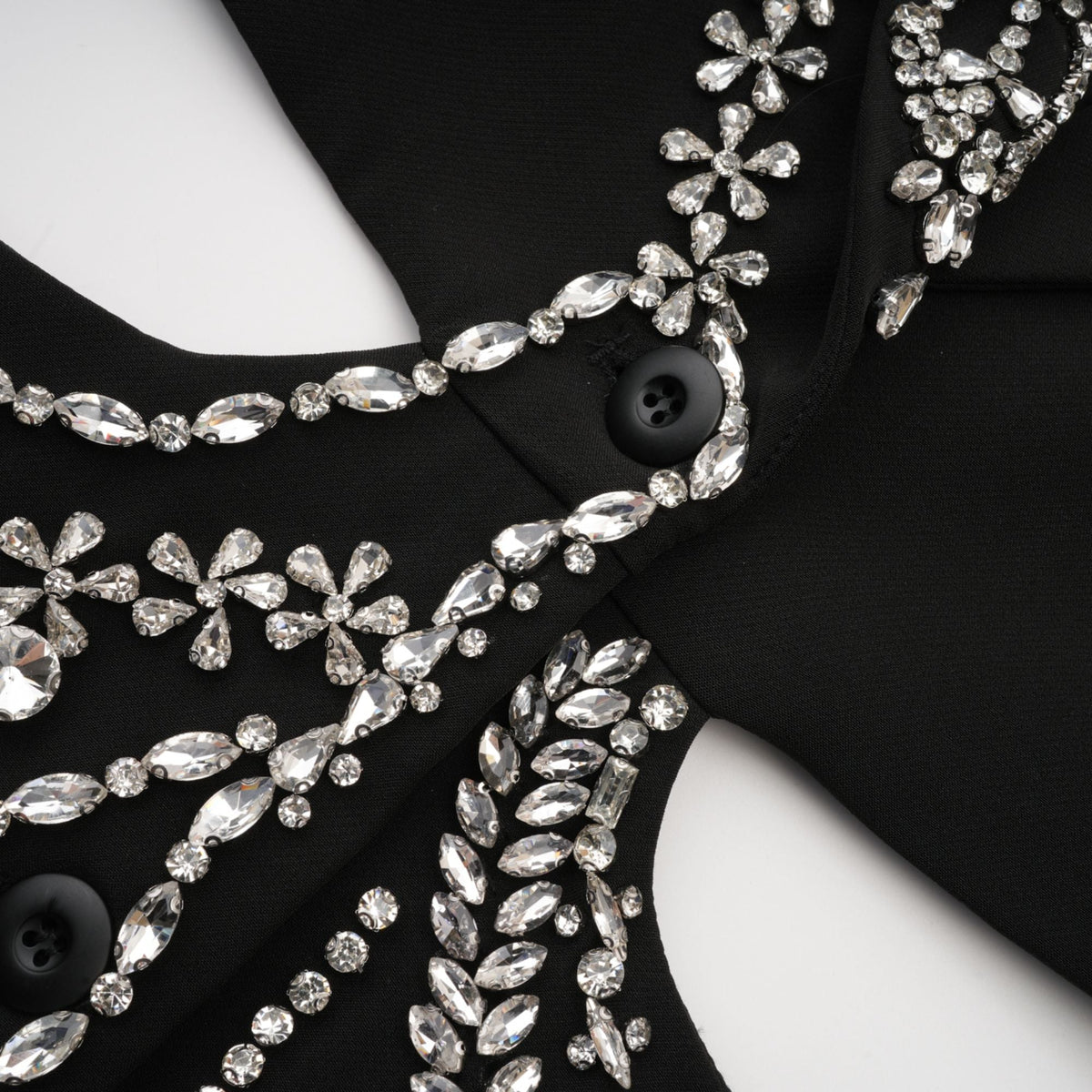 Audrey black crystal-embellished cut-out jacket