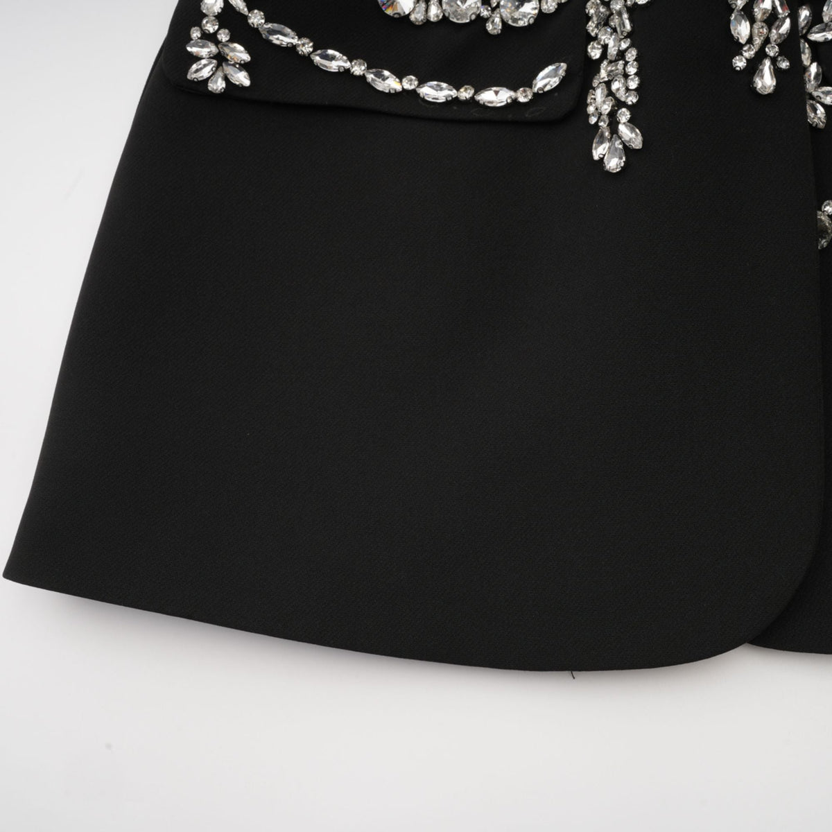 Audrey black crystal-embellished cut-out jacket