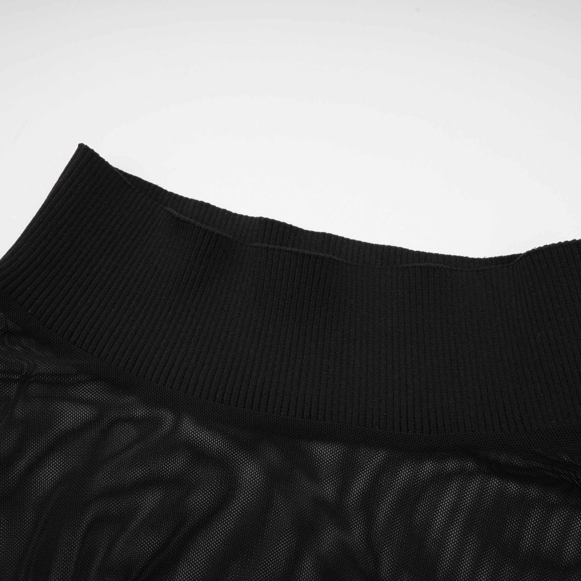 Ségolène black faux-fur tulle top