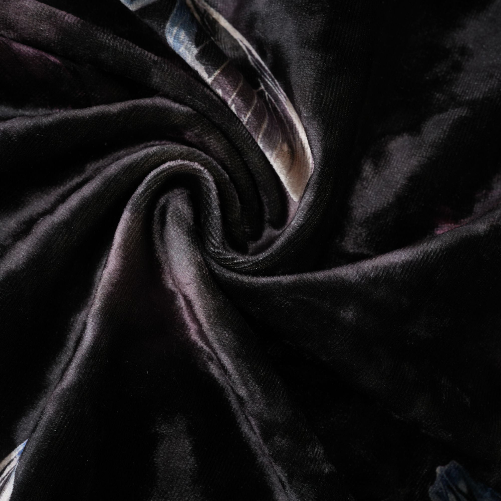 Blanche black butterfly-print velvet midi dress