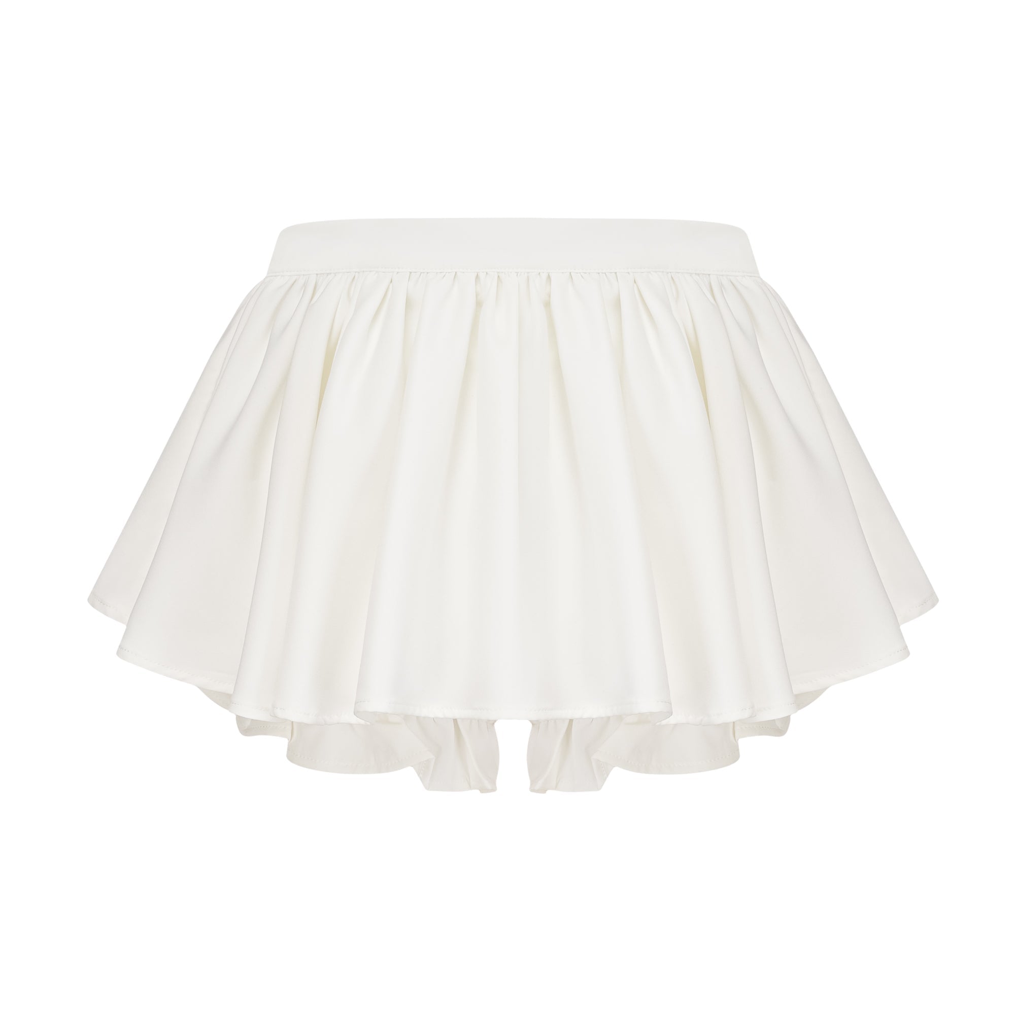 Andrea asymmetrical tulle blouse & skirt matching set in White