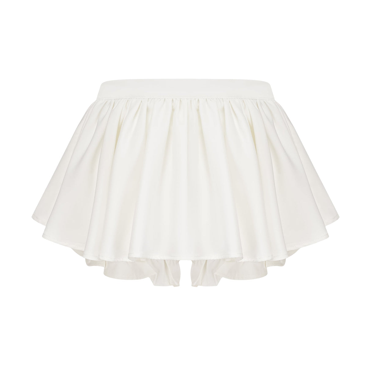 Andrea asymmetrical tulle blouse & skirt matching set in White