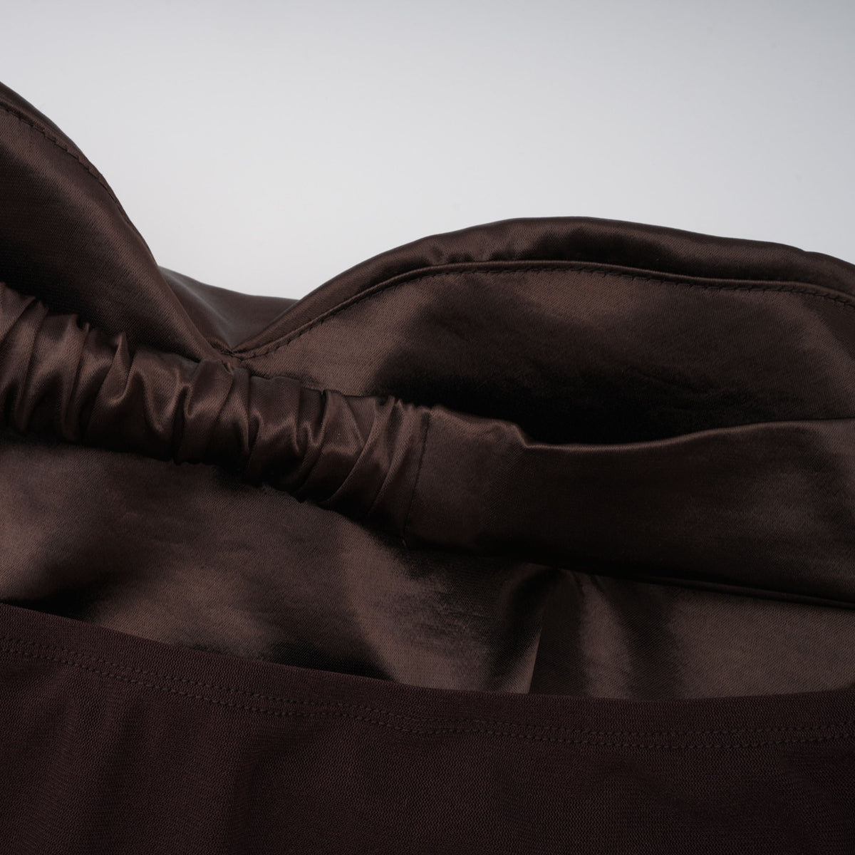Gitta Brown Off Shoulder Satin Maxi Gown (Final Sale)