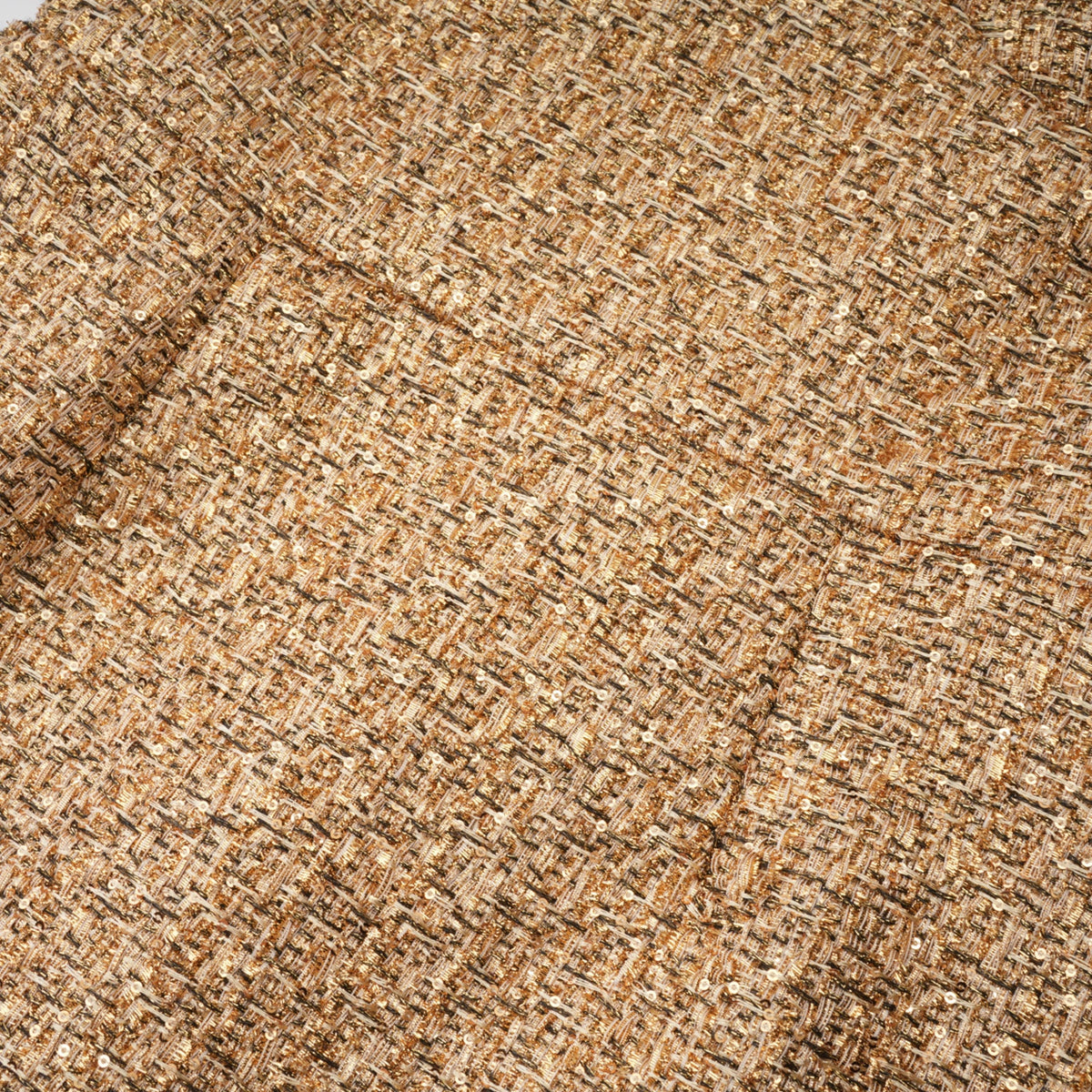 Arna Gold Sweetheart Neckline Tweed Mini Dress (Final Sale-US Only)
