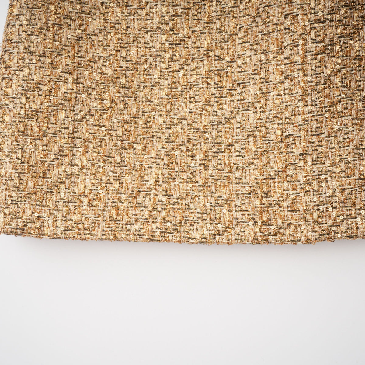 Arna Gold Sweetheart Neckline Tweed Mini Dress (Final Sale-US Only)