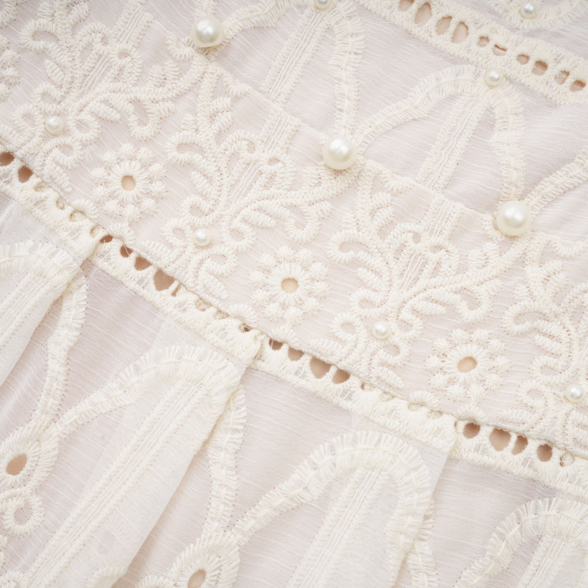 Anaïs faux-pearl embellished cut-out midi dress