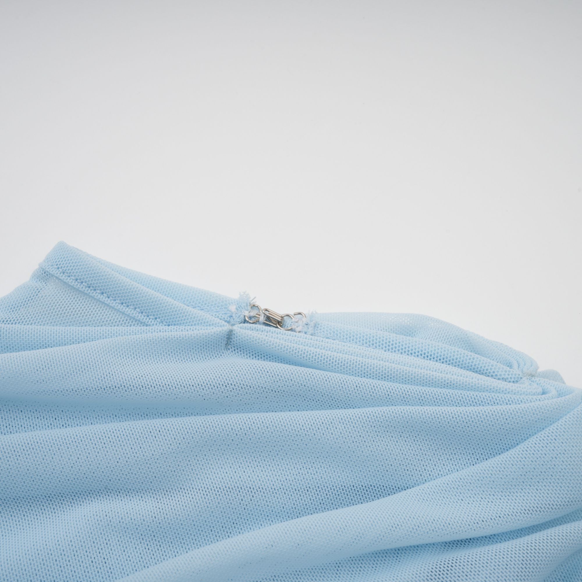 Catherine asymmetric pleated maxi dress in Baby-blue