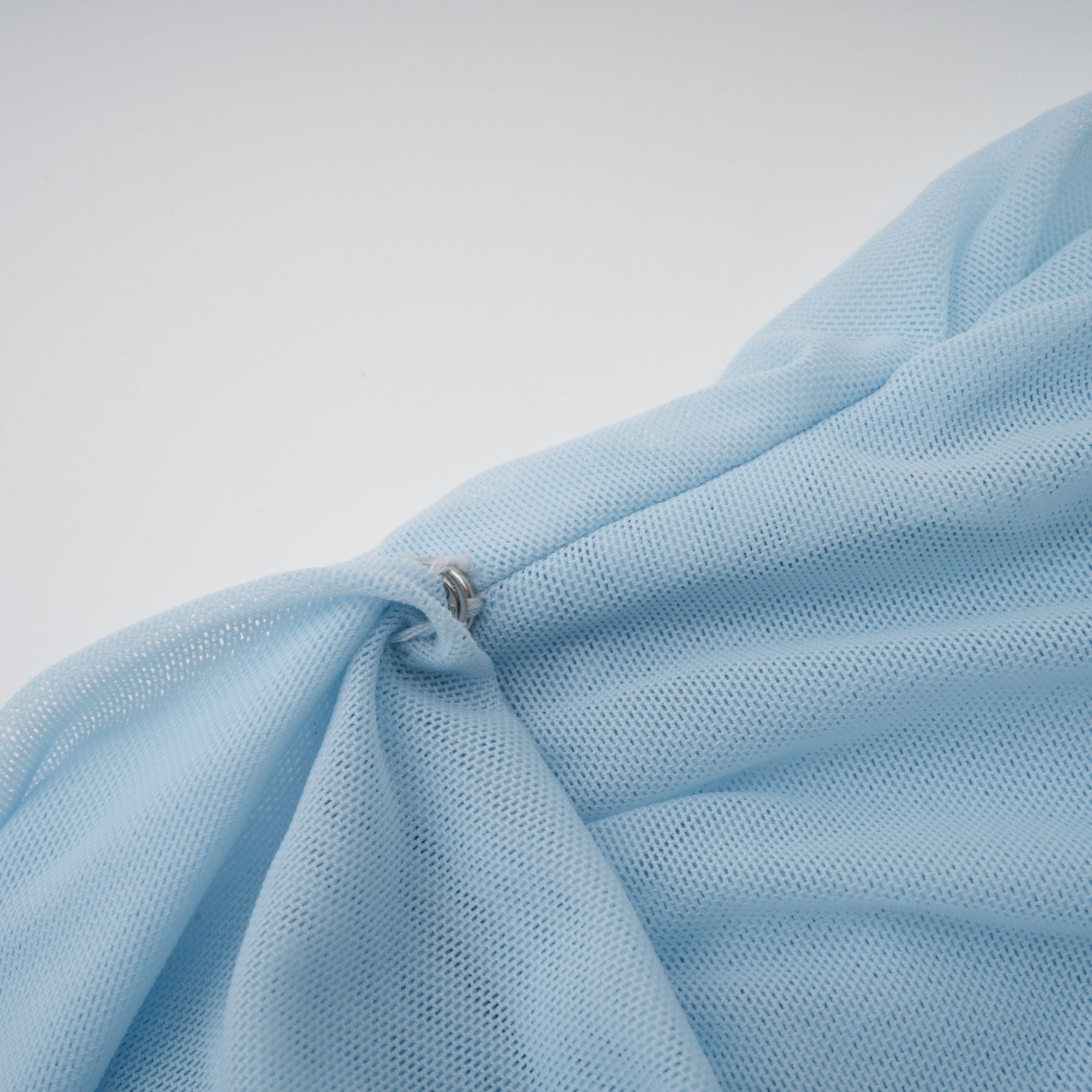 Catherine asymmetric pleated maxi dress in Baby-blue