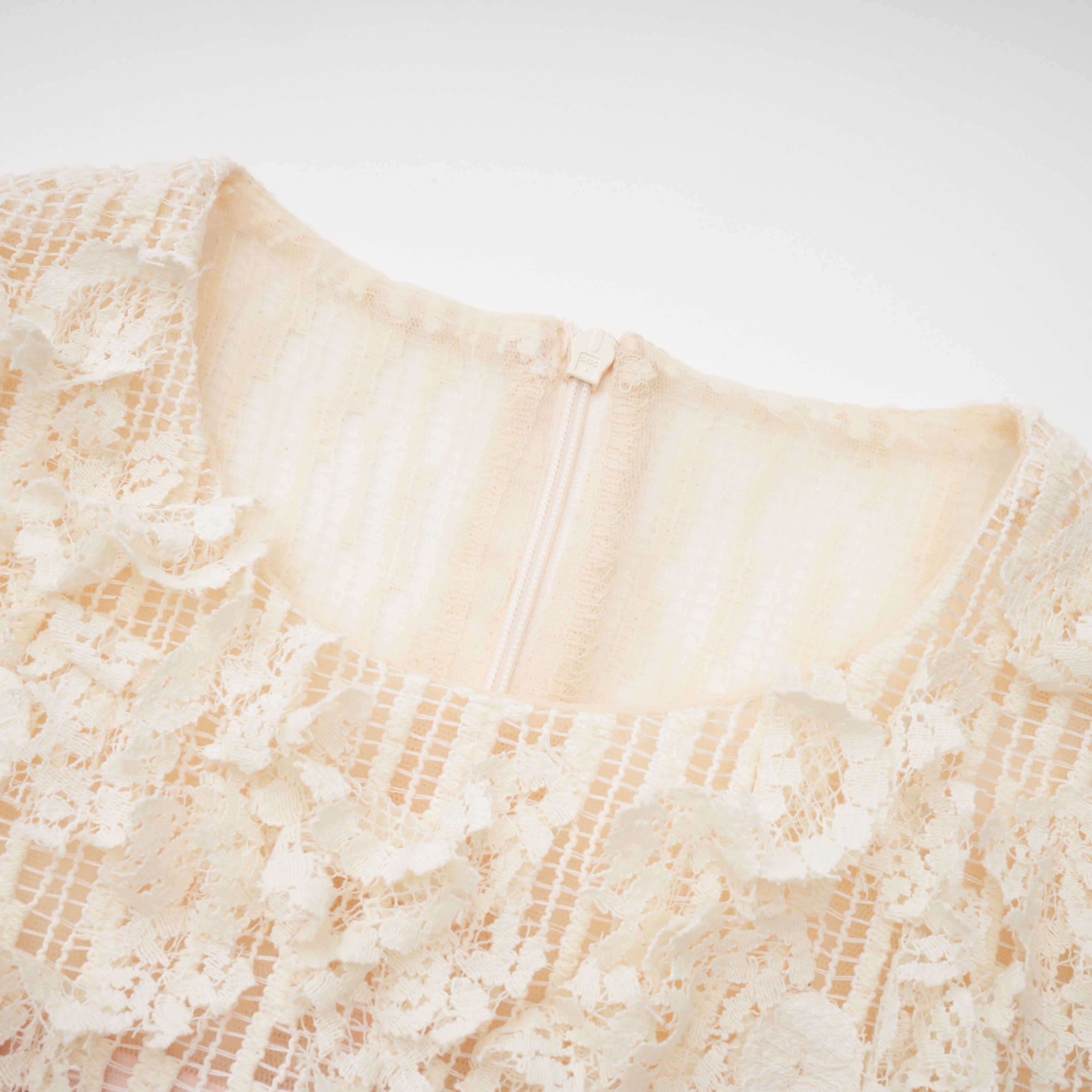 Cynthia Neutrals 3D Petal Textured Midi Dress (Final Sale-US Only)