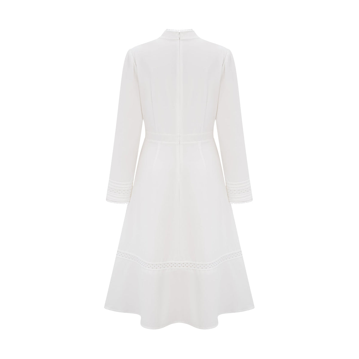 Madeleine white panelled embroidered midi dress