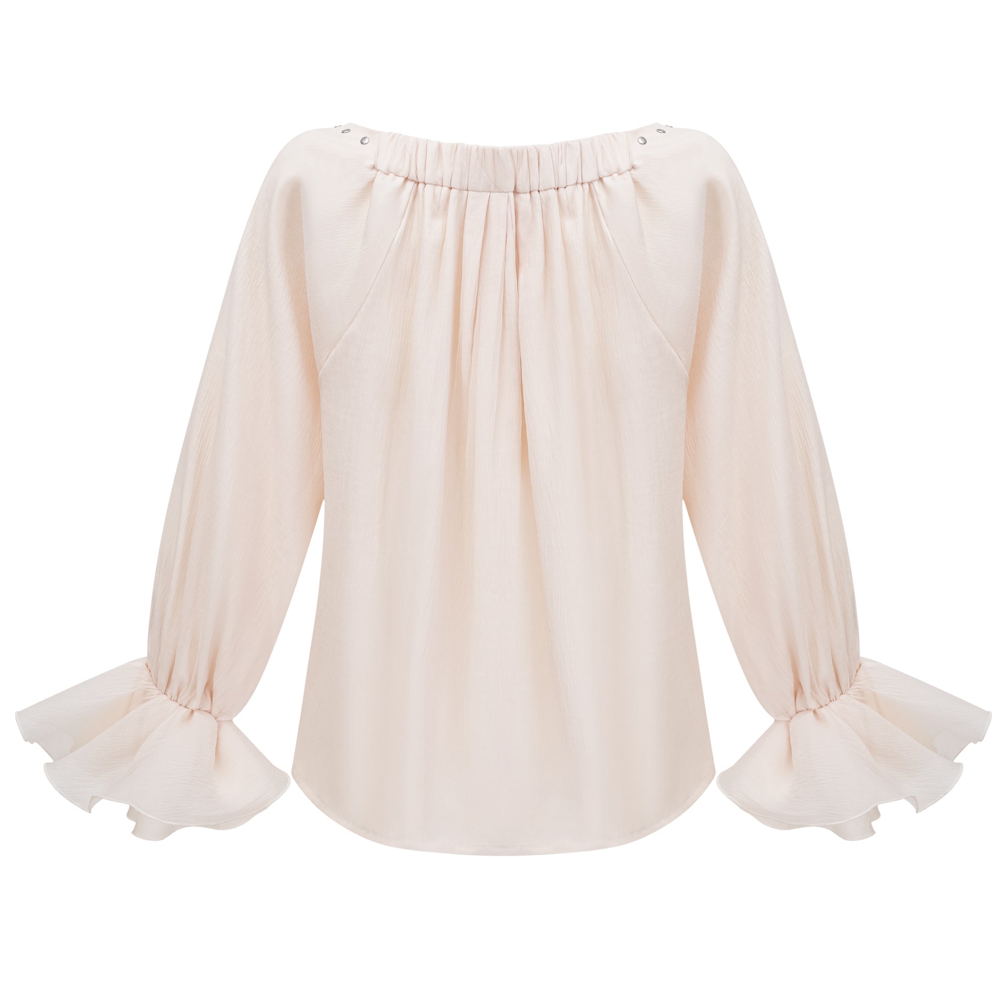 Perrine self-tie ruffled blouse & skirt matching set