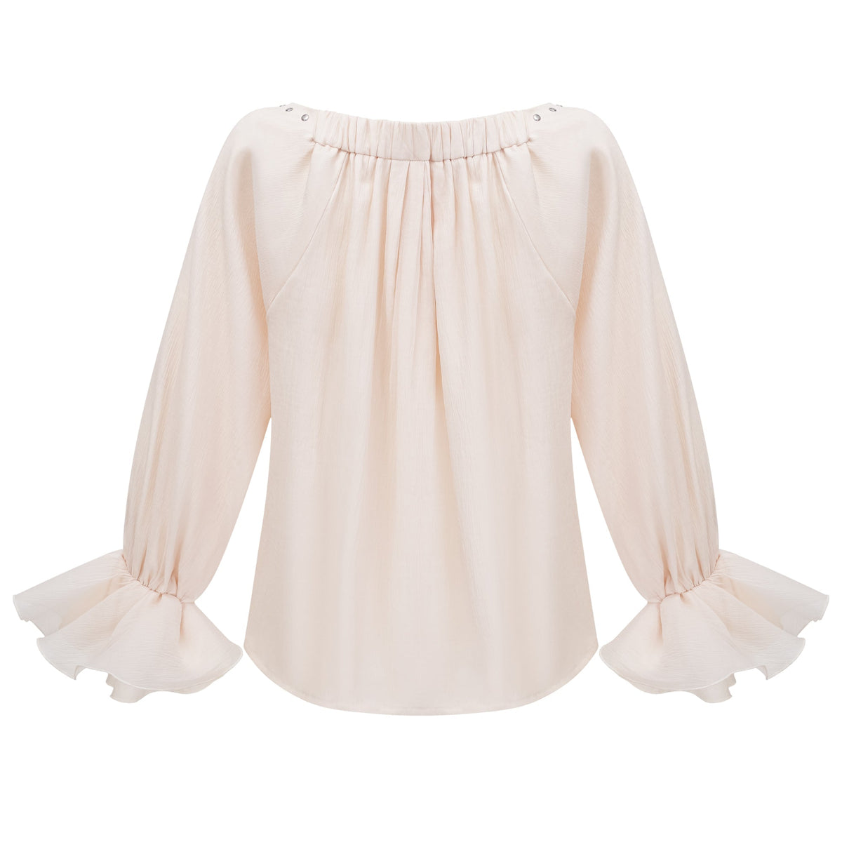 Perrine self-tie ruffled blouse & skirt matching set