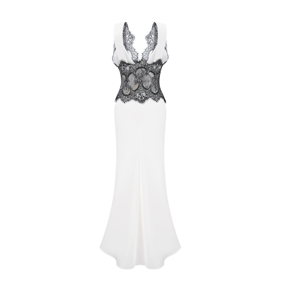 Éléonore Two Tone Lace Detail Maxi Dress (Final Sale-US Only)