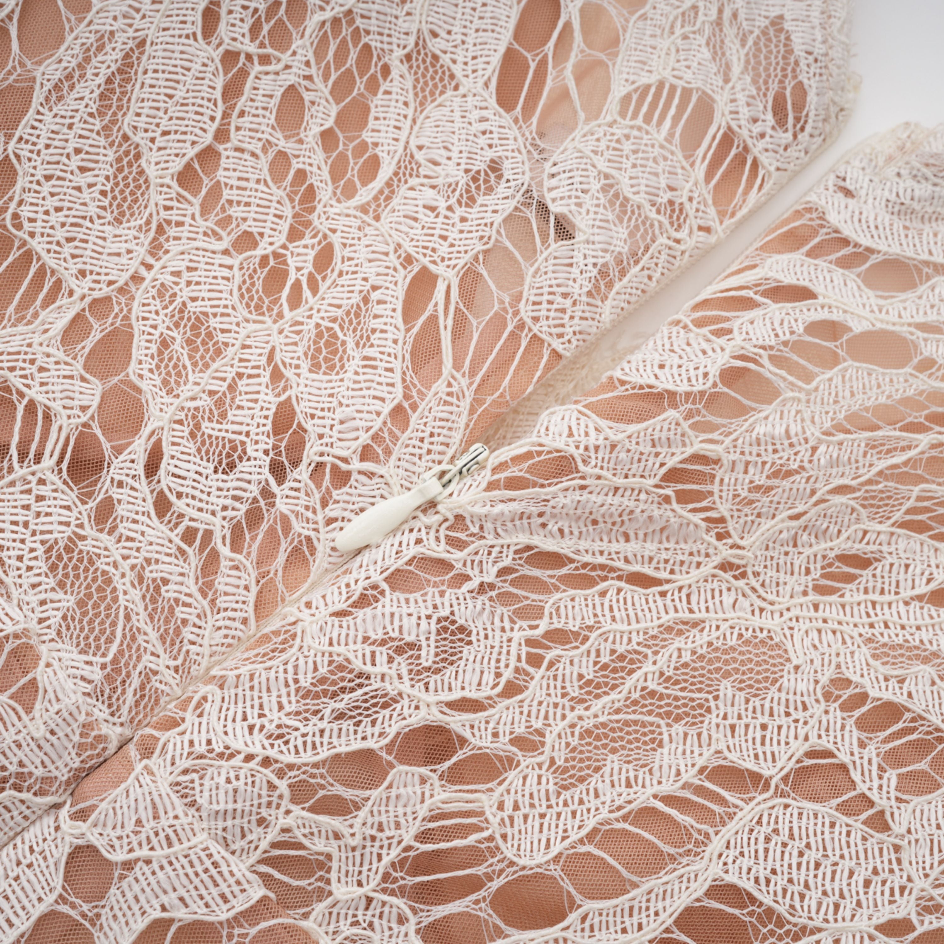 Alaia White Cape Design Floral Lace Midi Dress