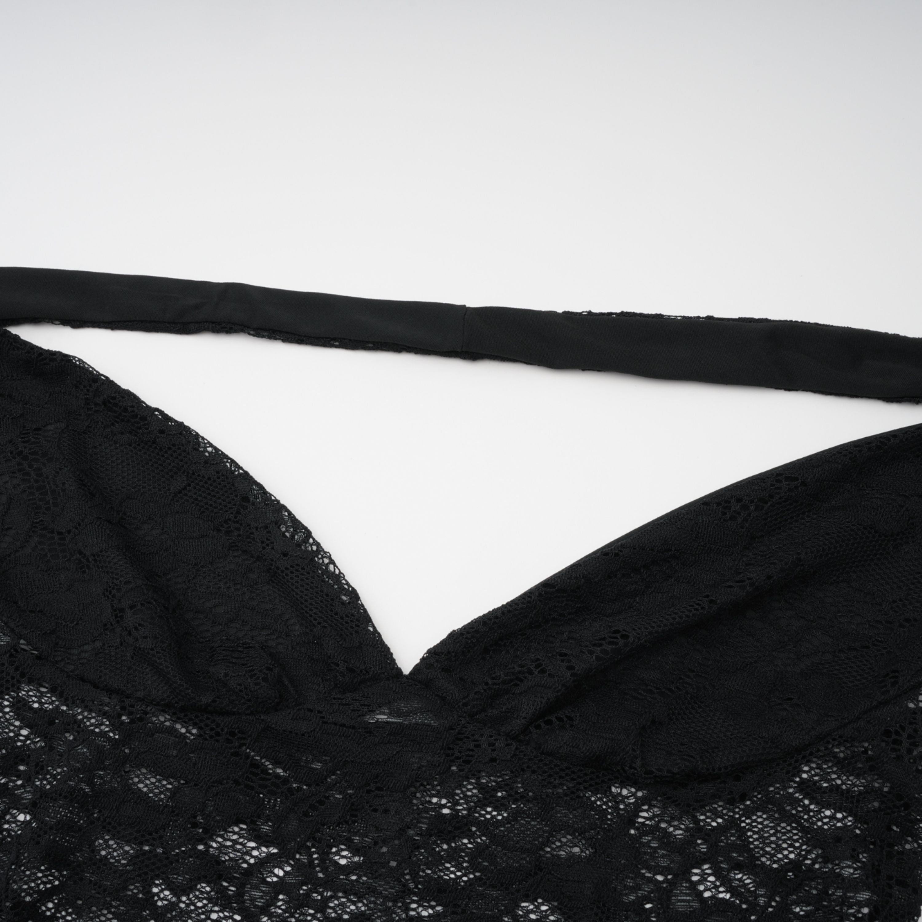 Frida Black Semi-Sheer Lace Bodysuit & Skirt Set