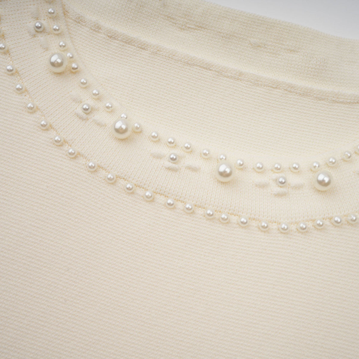 Donatienne white faux-pearl knitted maxi dress (Final Sale-US Only)