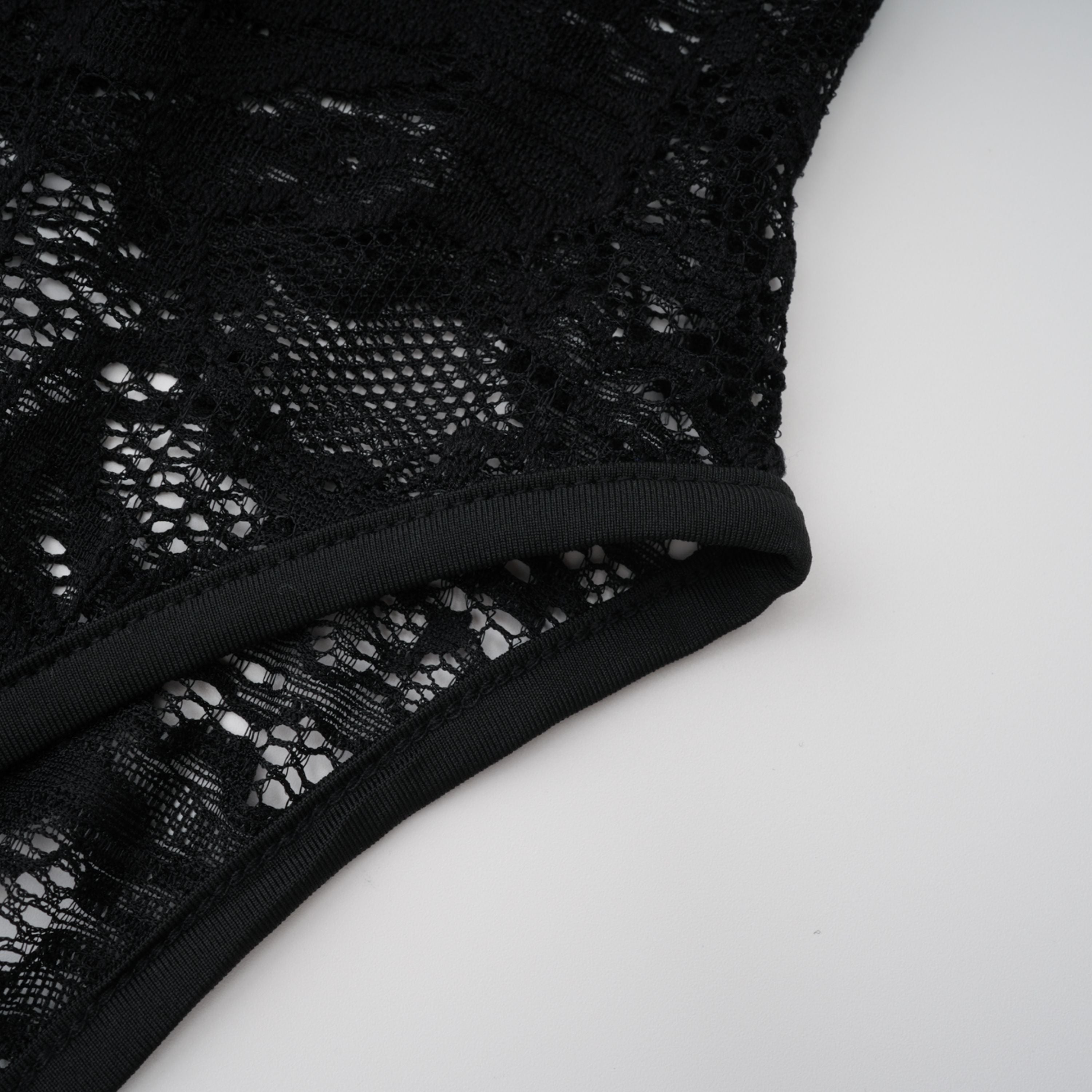 Frida Black Semi-Sheer Lace Bodysuit & Skirt Set