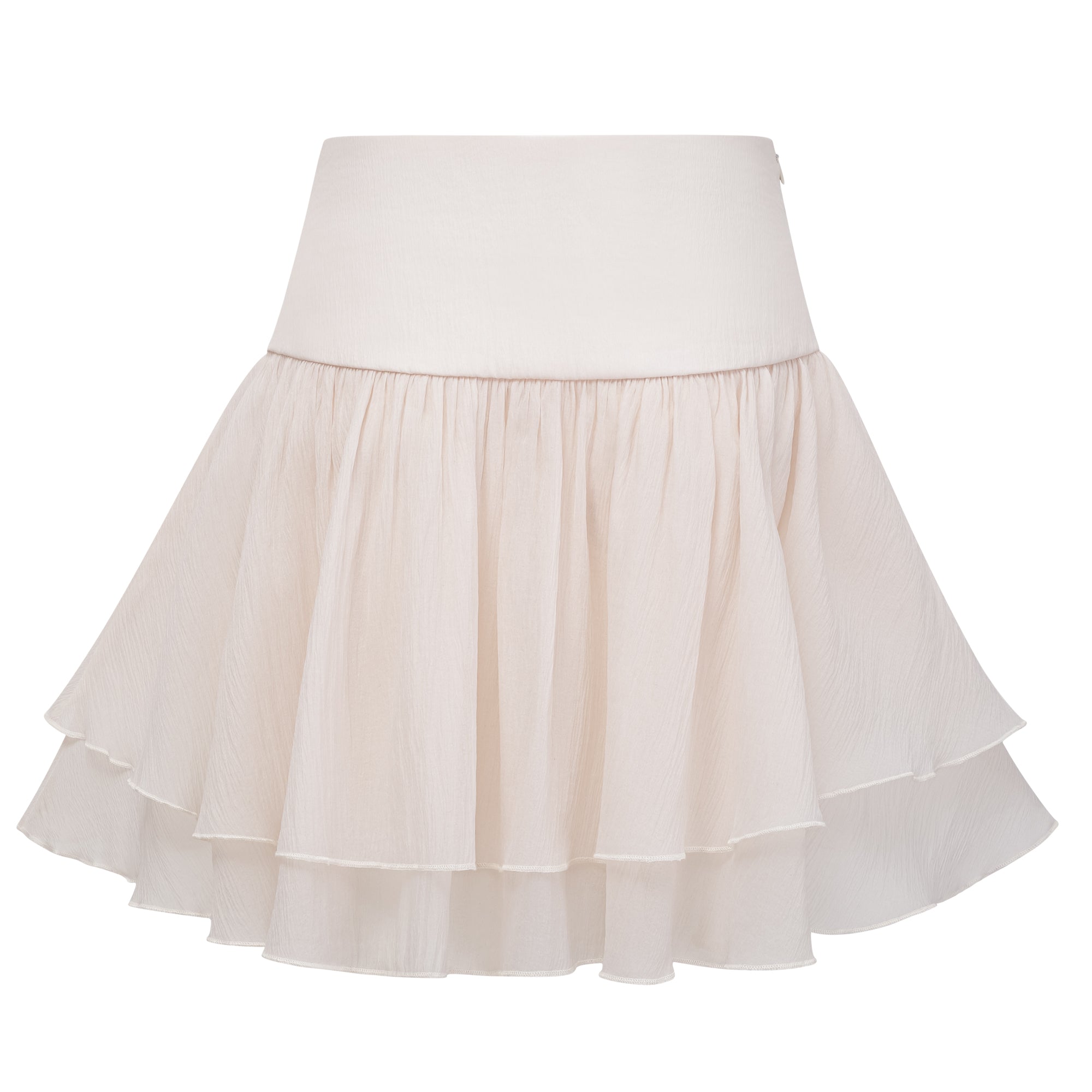 Perrine self-tie ruffled blouse & skirt matching set