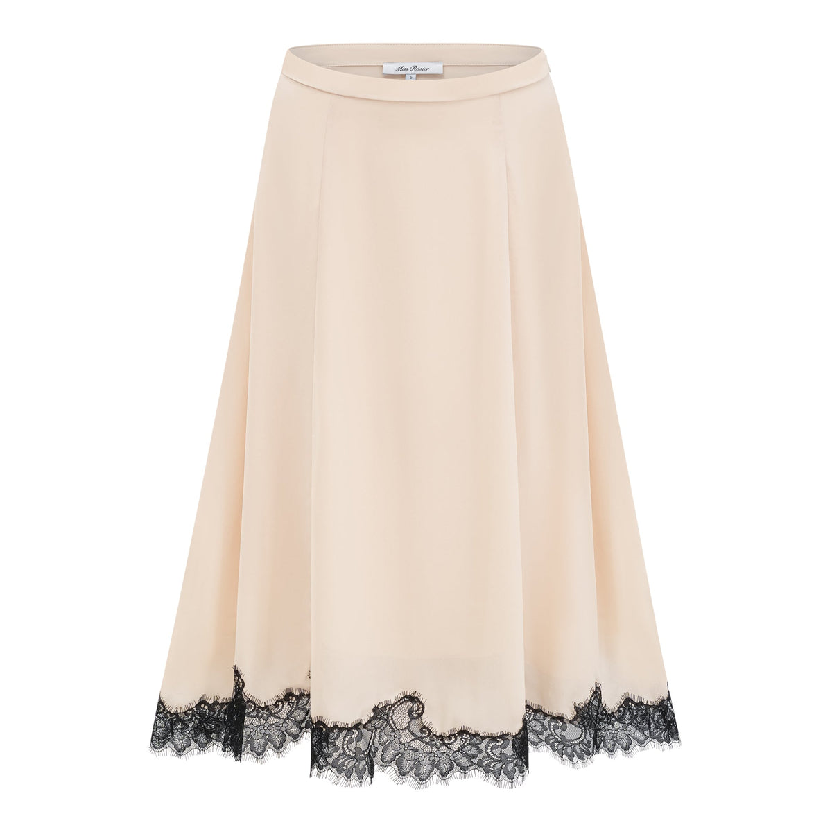 Zsófia Neutral Lace Panel Chiffon Top & Skirt Matching Set (Final Sale-US Only)
