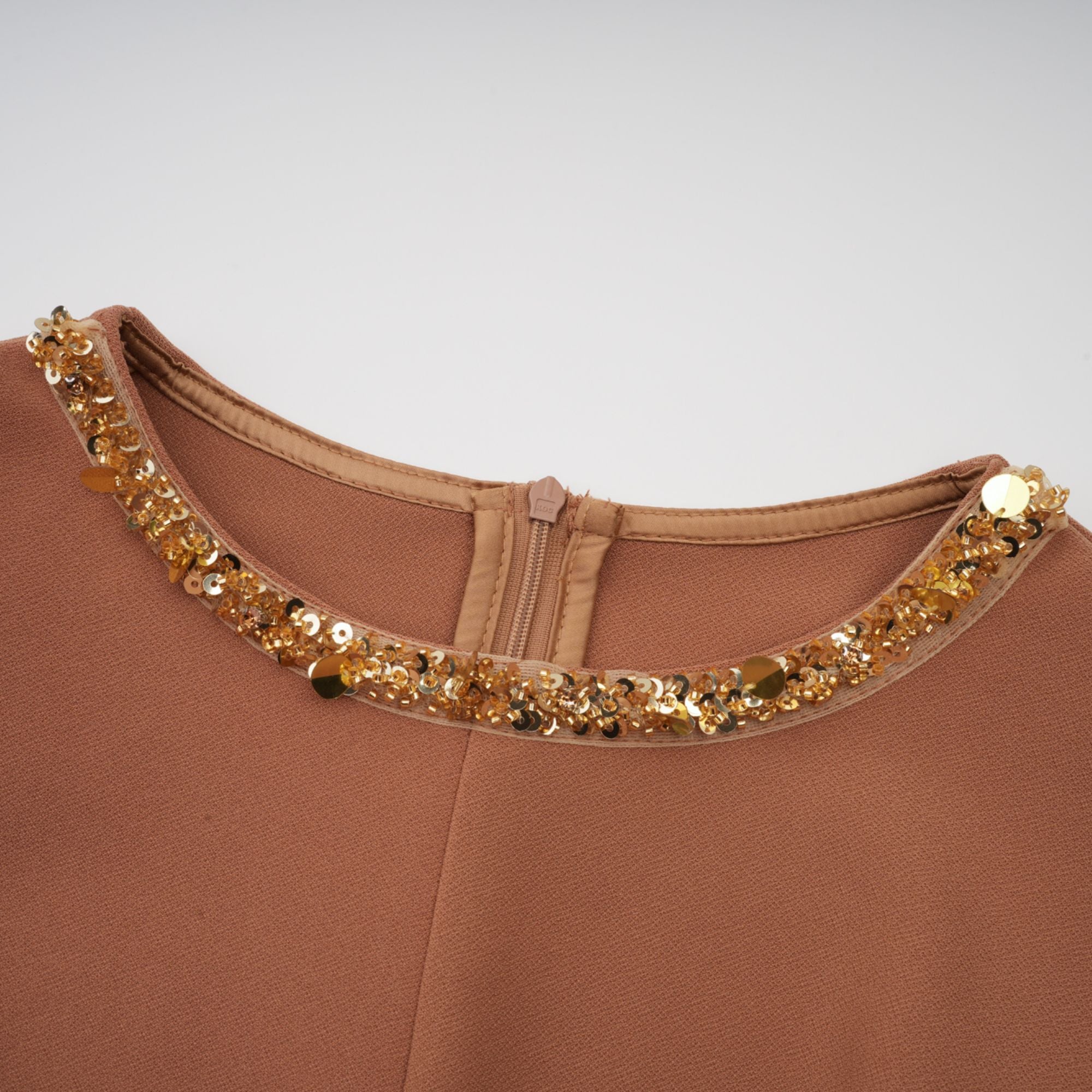 Doriane khaki sequin-embellished midi dress