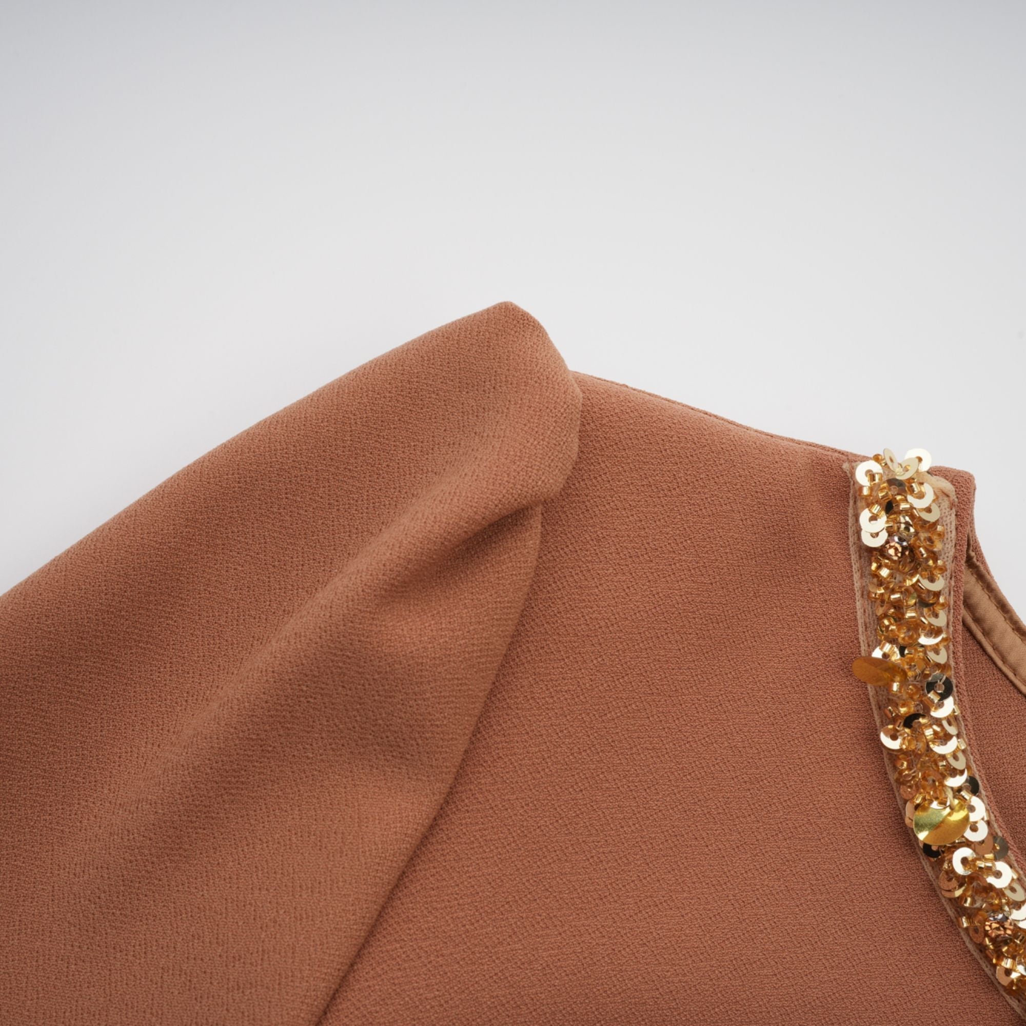 Doriane khaki sequin-embellished midi dress