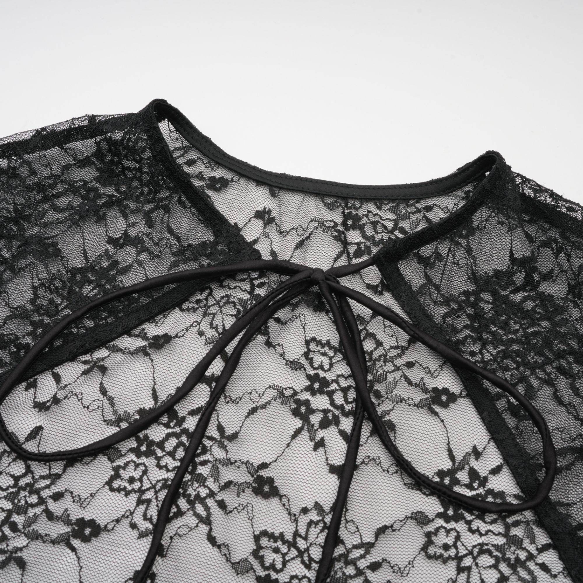 Louise black floral-lace vest & dress matching set (Final Sale-US Only)