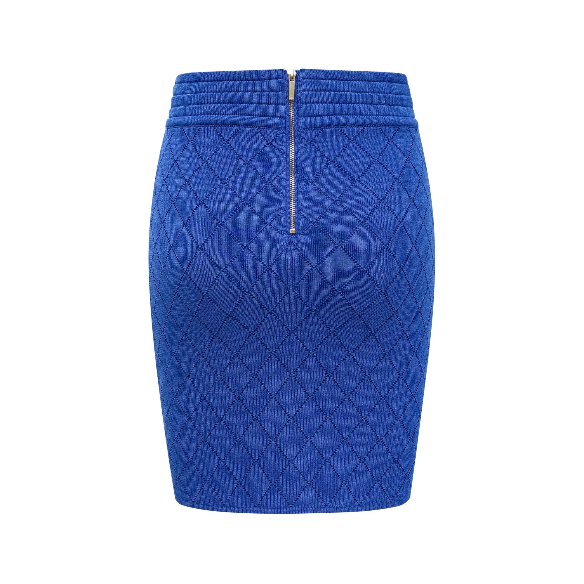 Maëlys blue button-detail knitted top & skirt matching set