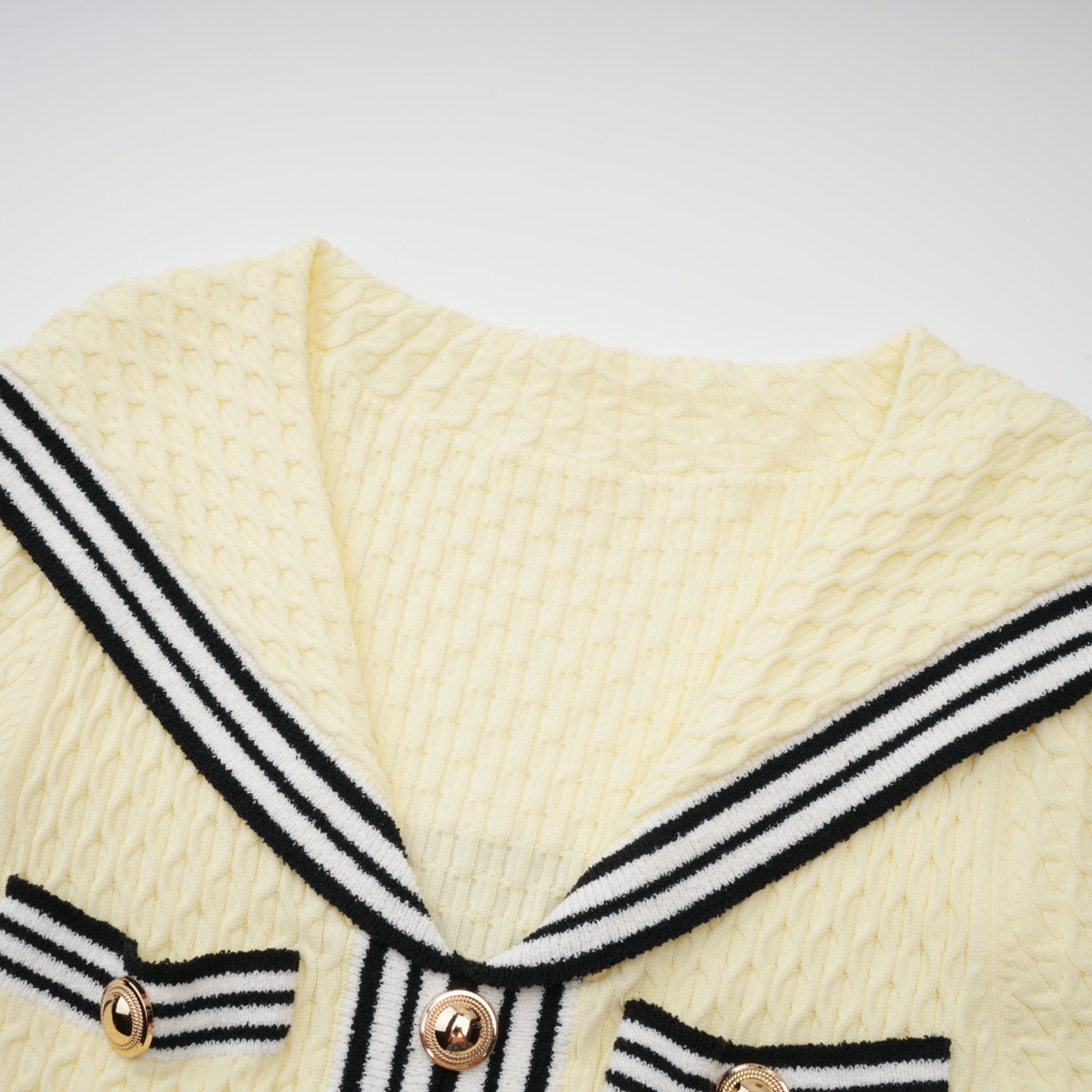Madeleine yellow sailor-collar knitted dress