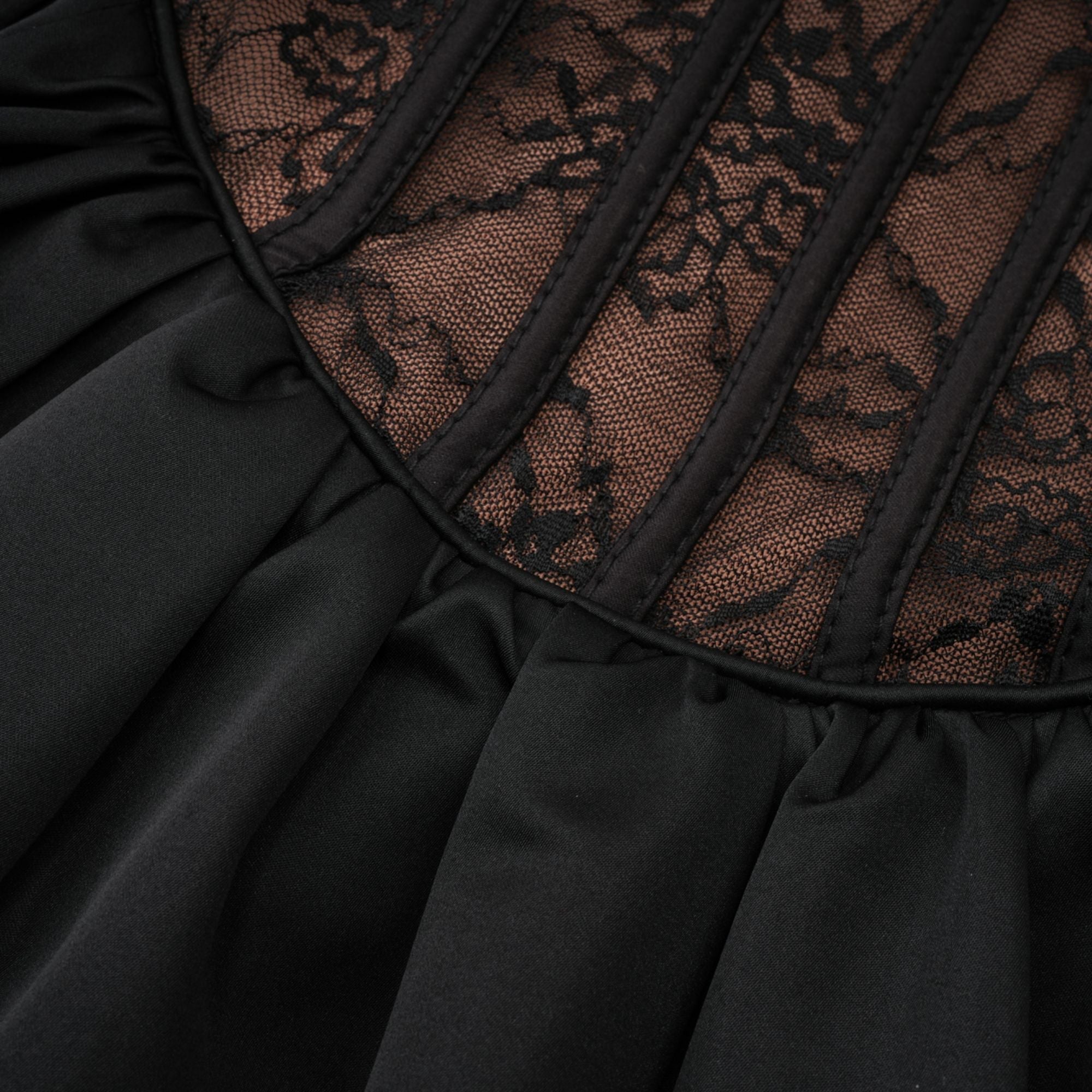 Louise black floral-lace vest & dress matching set