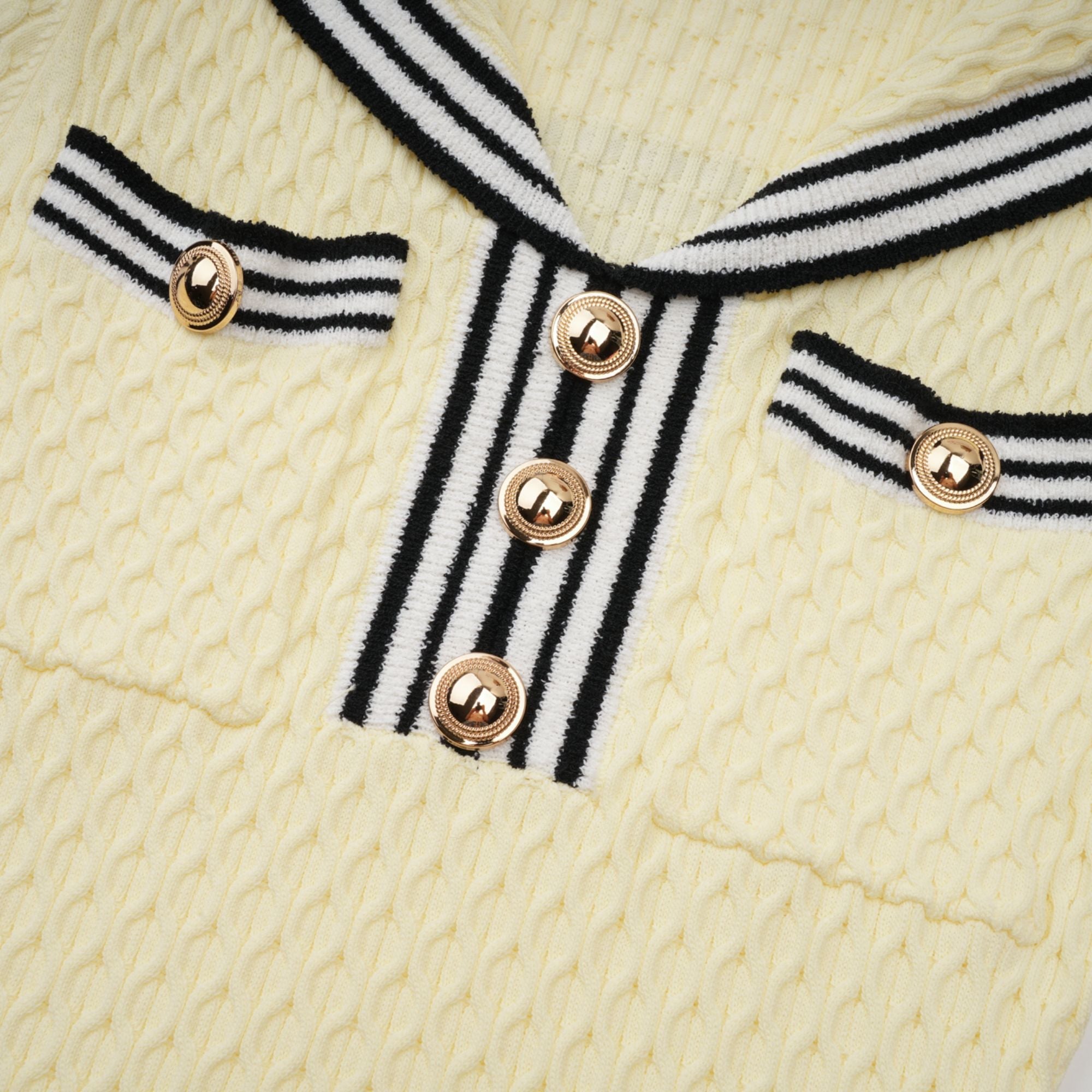 Madeleine yellow sailor-collar knitted dress