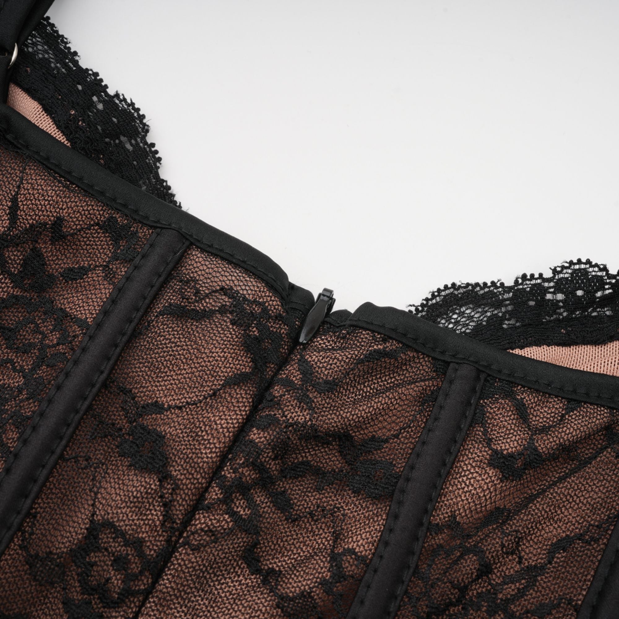 Louise black floral-lace vest & dress matching set (Final Sale-US Only)