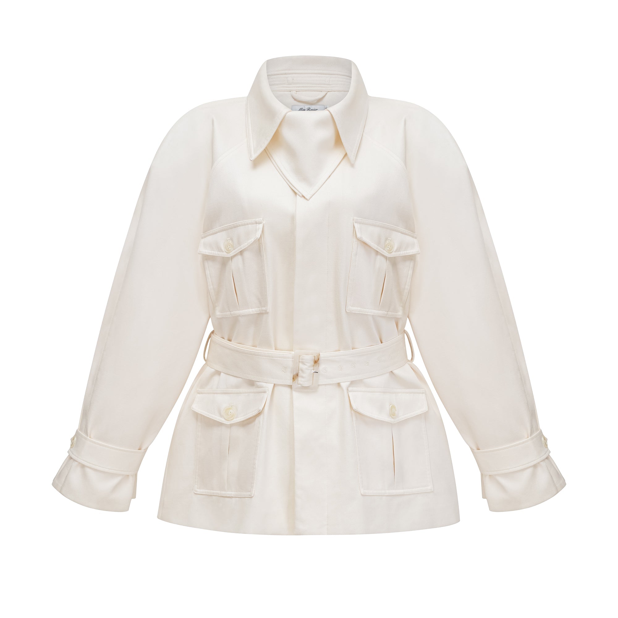 Ambre Cream White Belted Trench Coat (Final Sale-US Only)