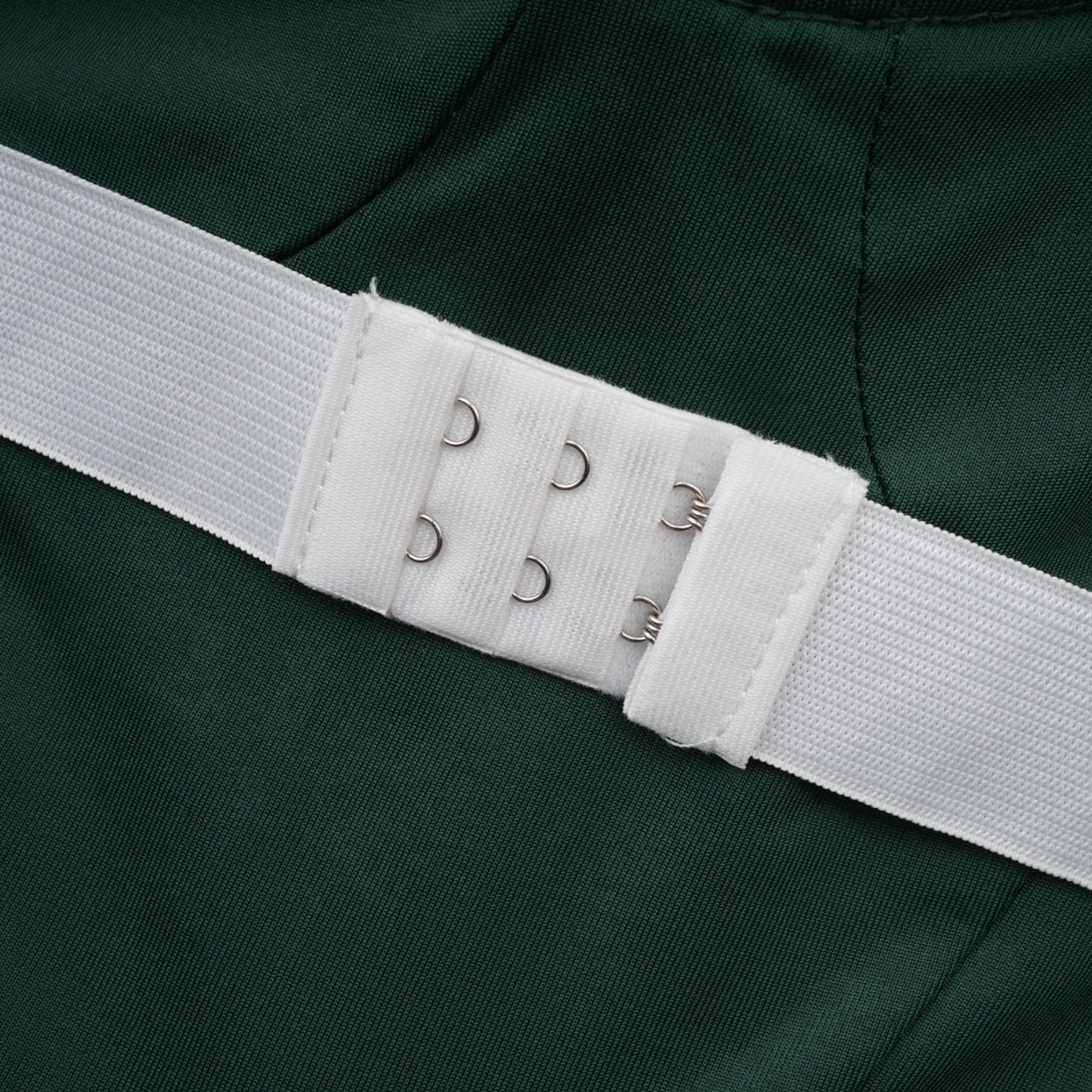 Delphine green ribbon-design corset maxi dress