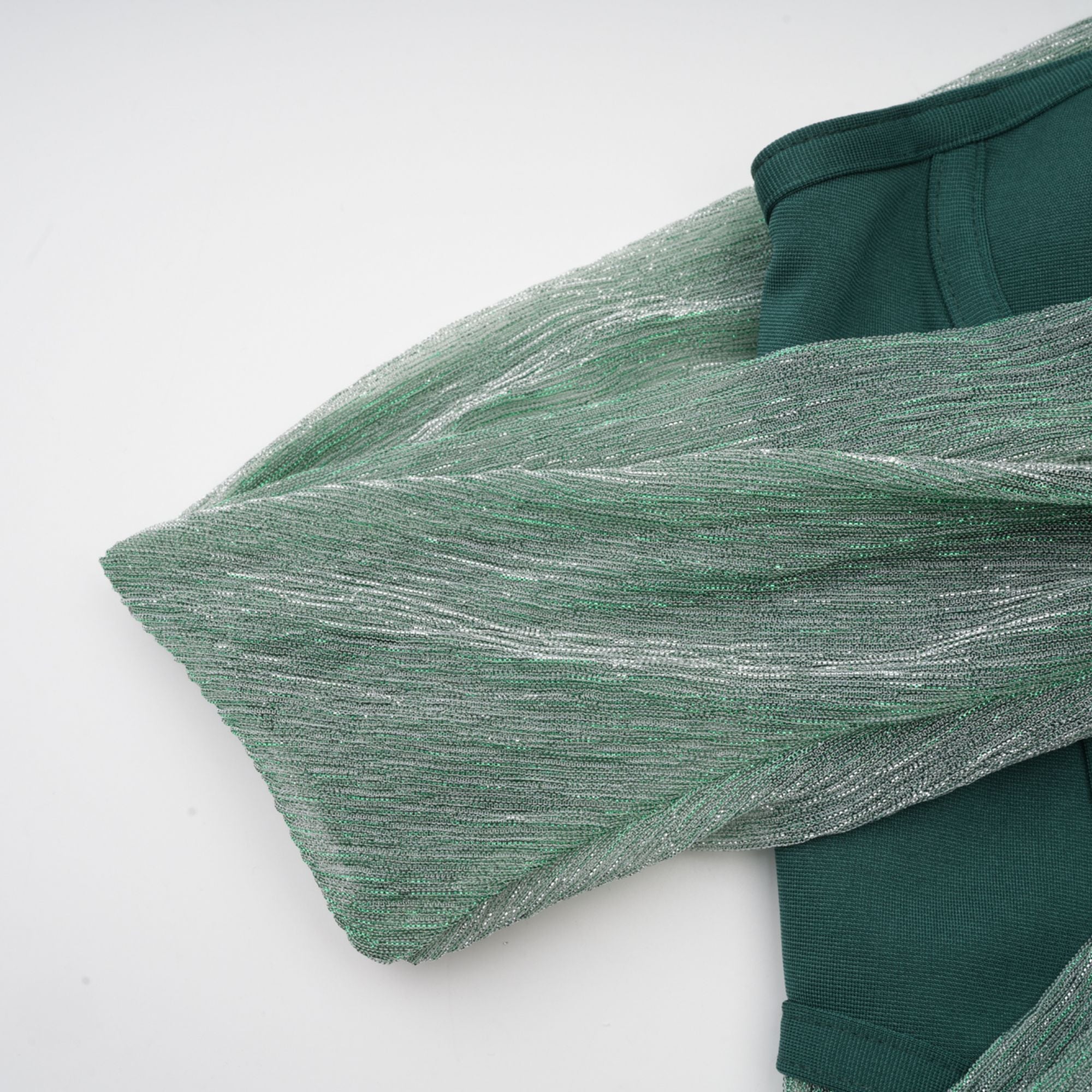 Delphine green ribbon-design corset maxi dress