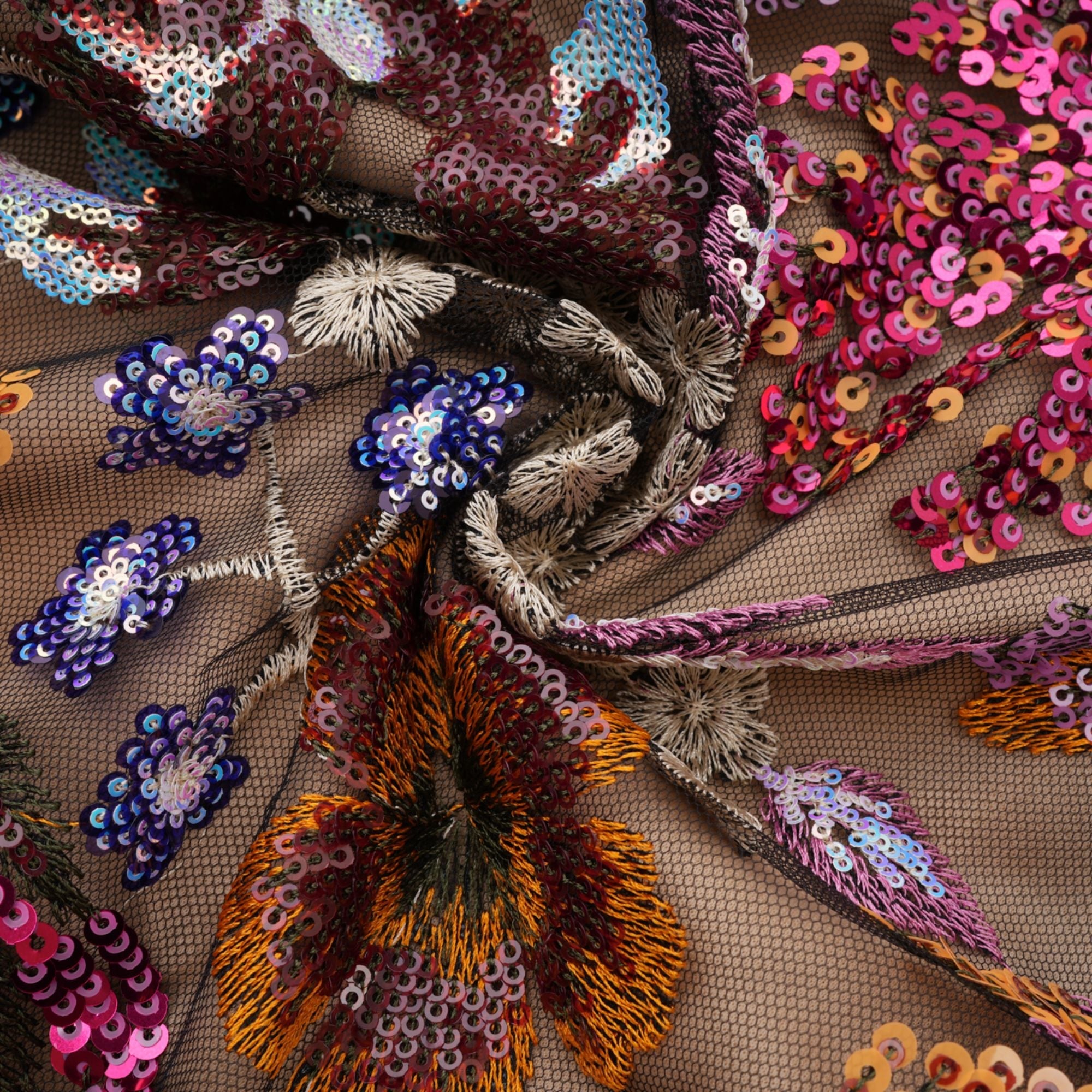 Thérèse sequin-embellished embroidered floral colorful midi dress (Final Sale-US Only)